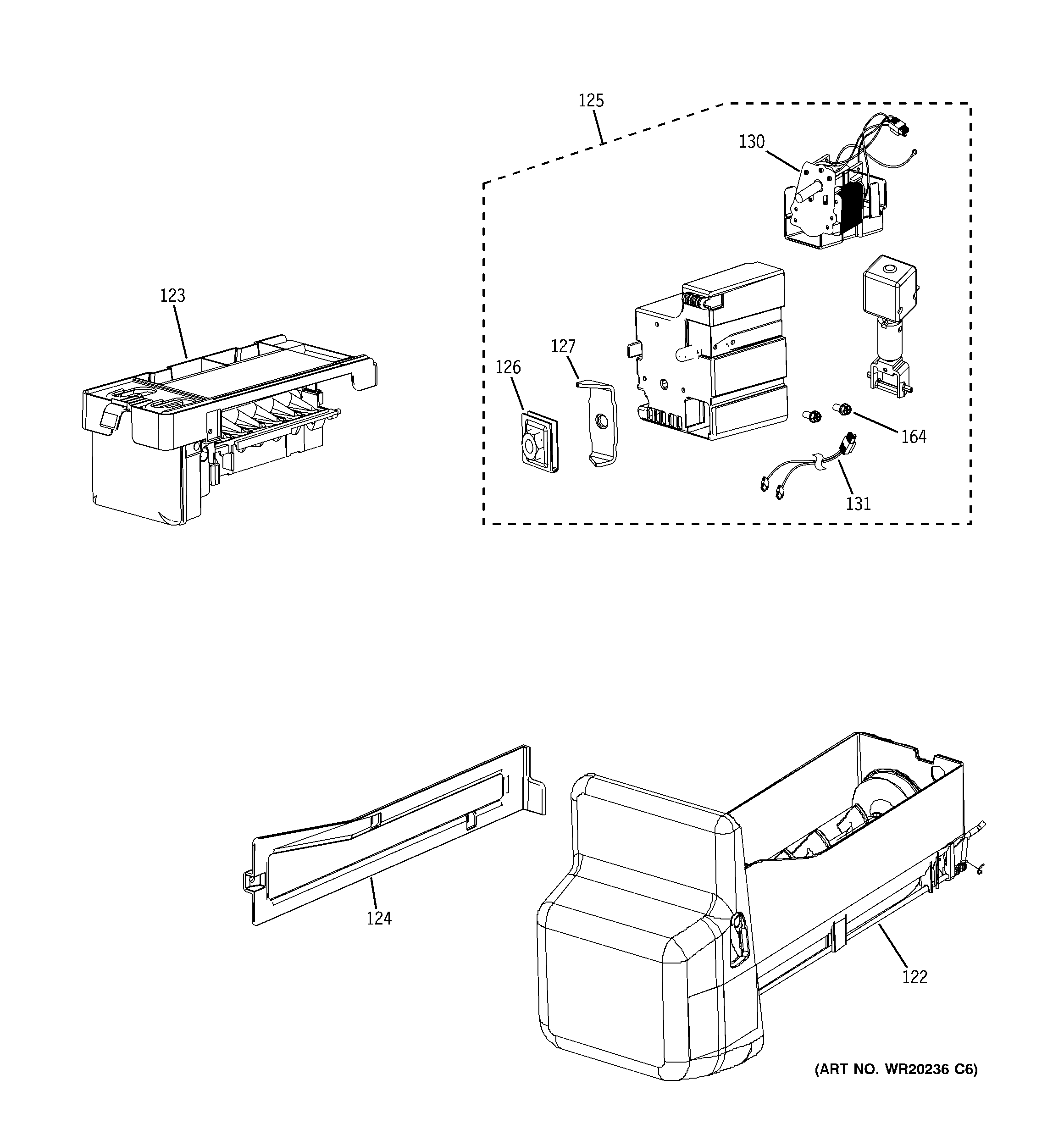 GE DFSF9VKBAWW ice maker & dispenser diagram