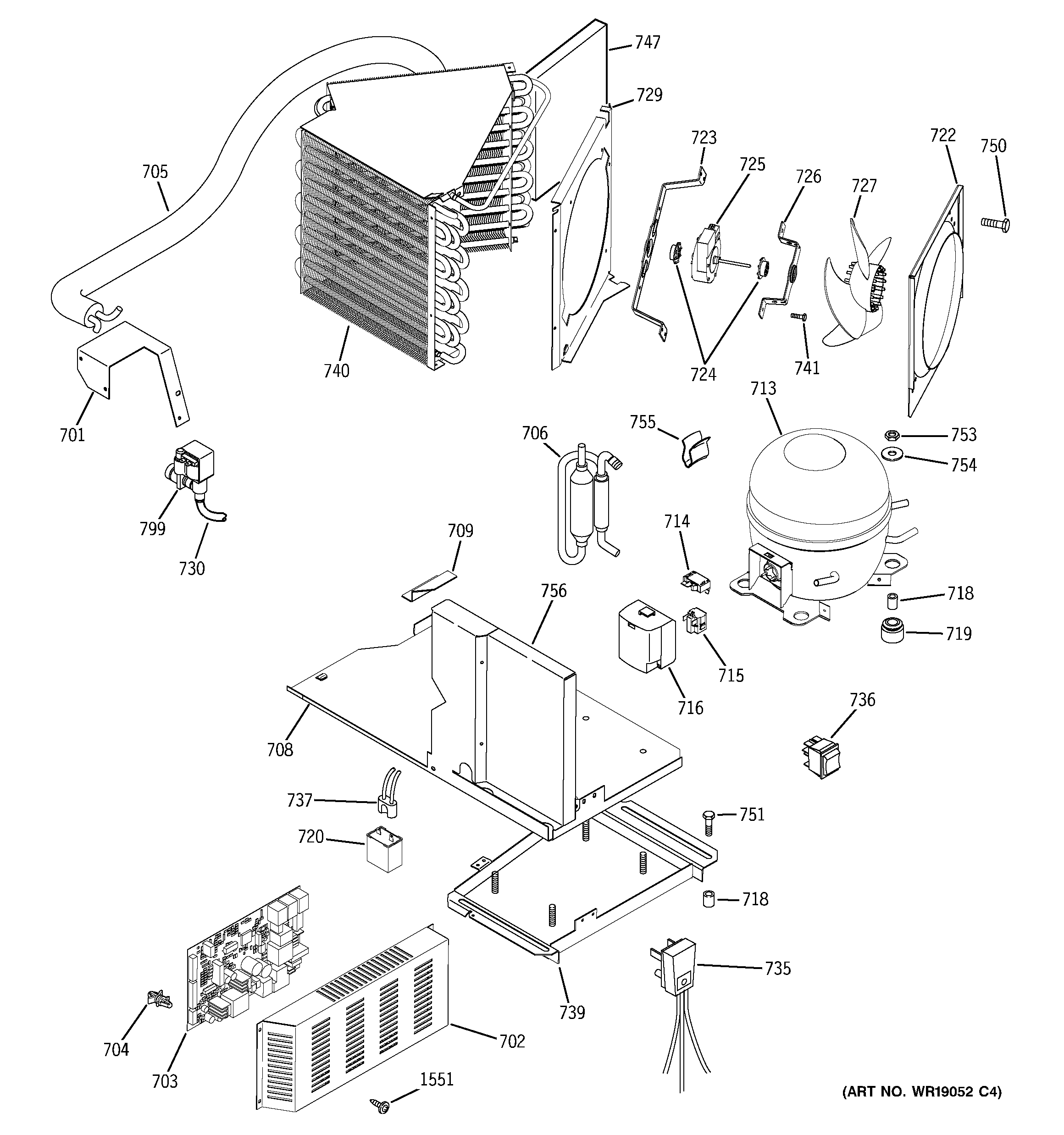 GE ZIS420NMA machine compartment diagram