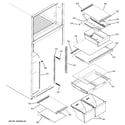 GE GTE18IGHDRWW fresh food shelves diagram