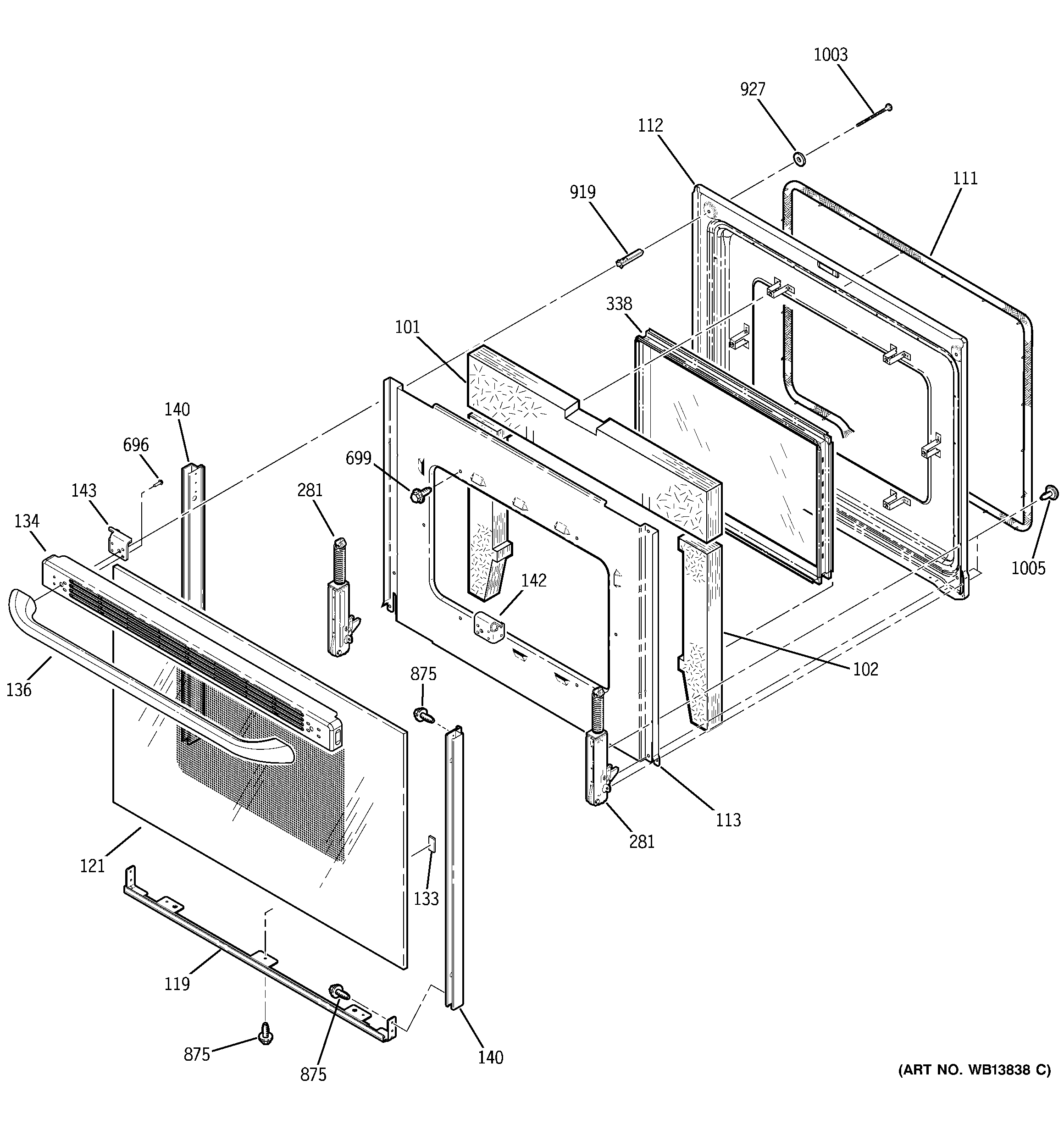 GE JBP84BK4BB door diagram