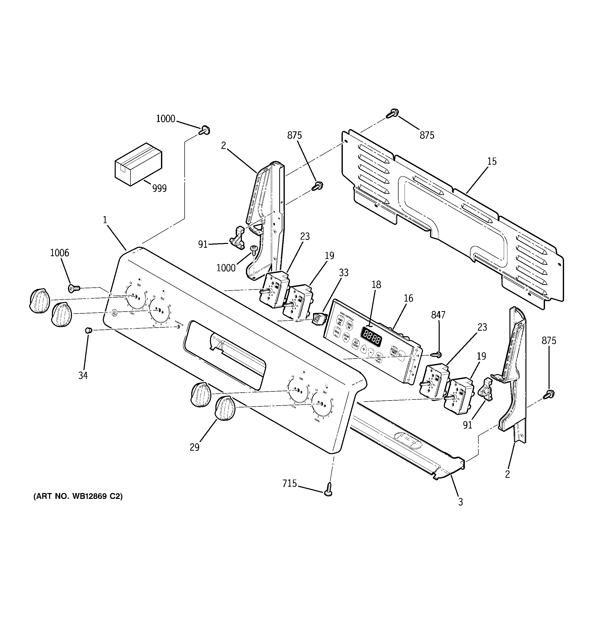 GE JBP23DN1BB control panel diagram