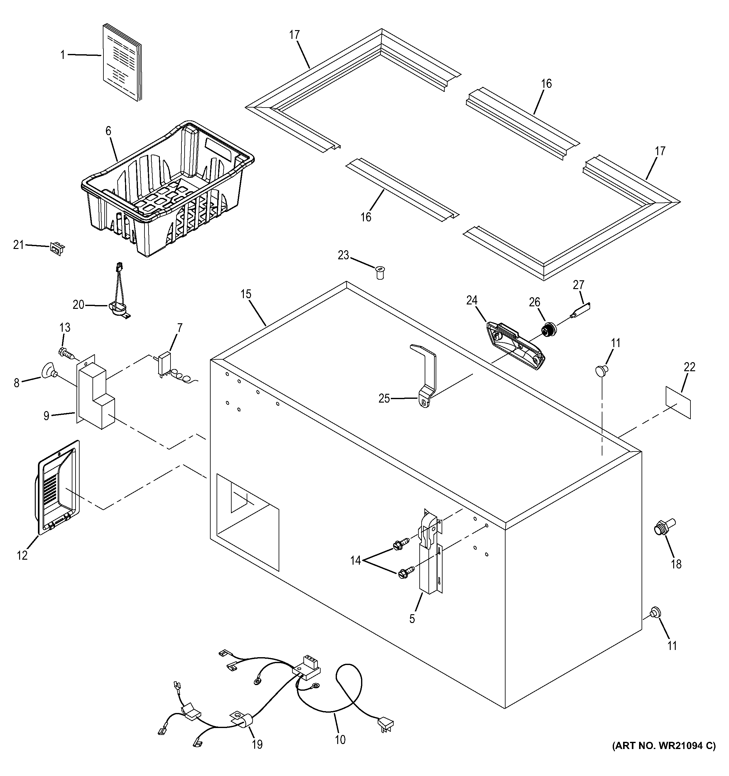 GE FCM15DHBWW cabinet diagram