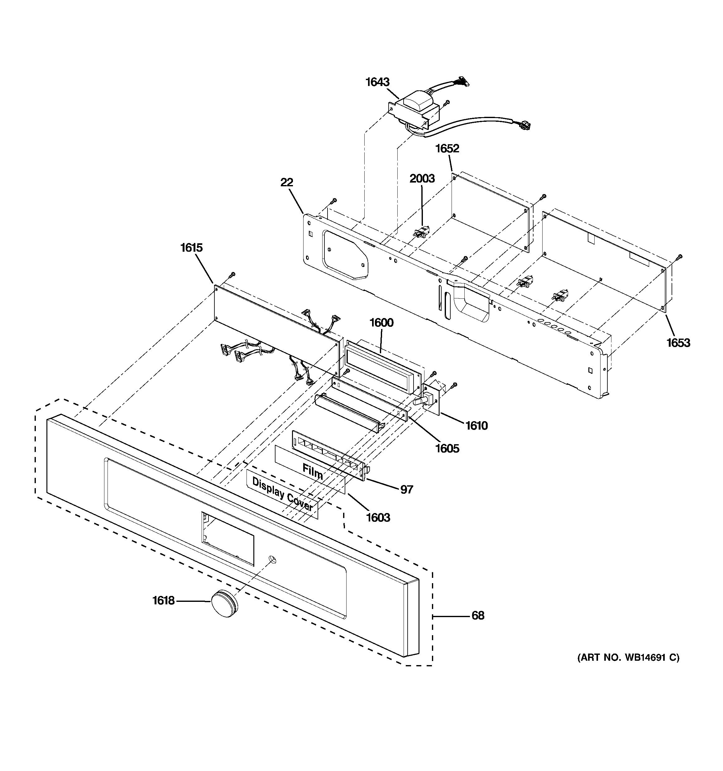 GE ZSC2201NSS01 control parts diagram