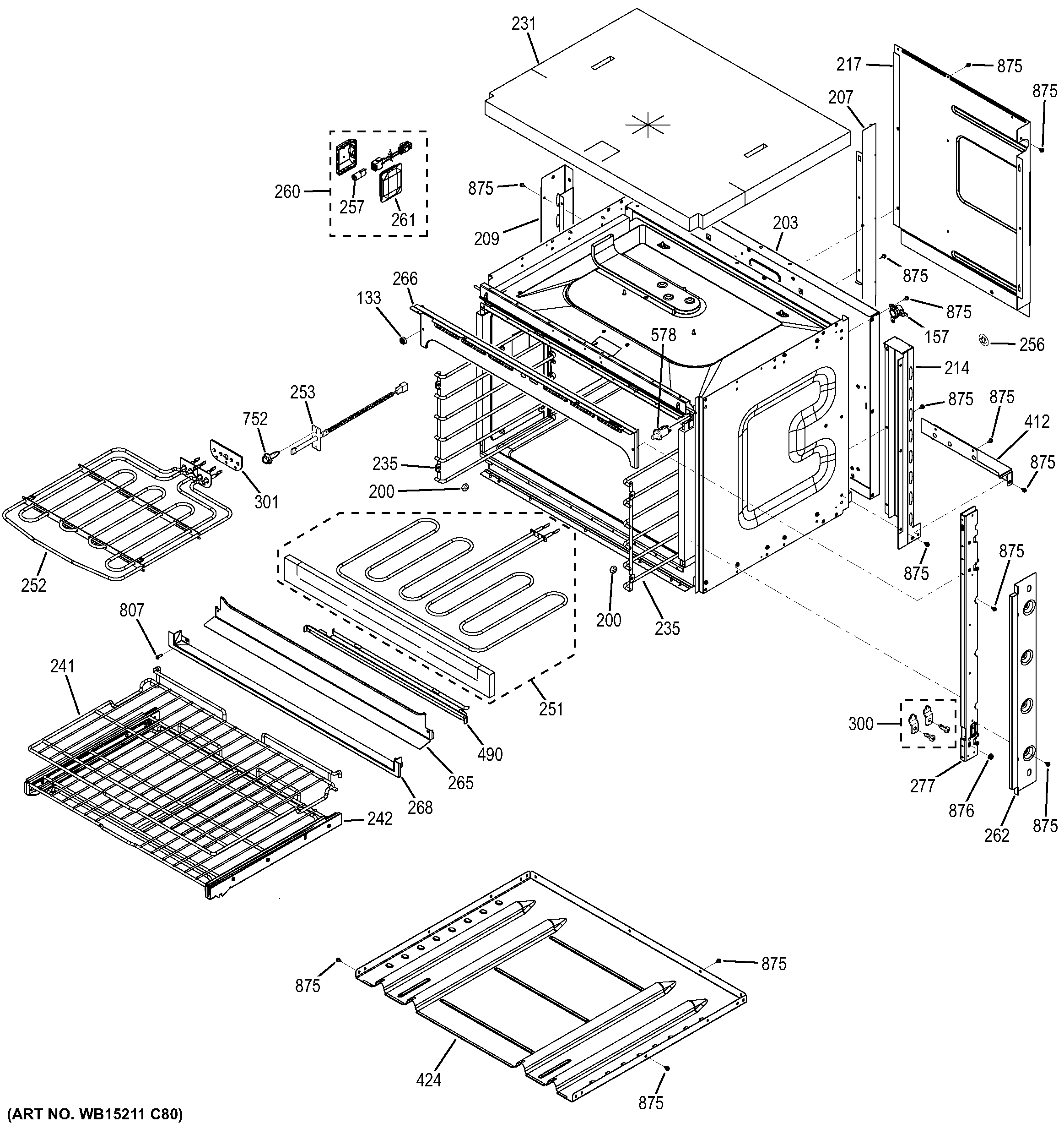 GE PK7000EJ4ES body parts diagram