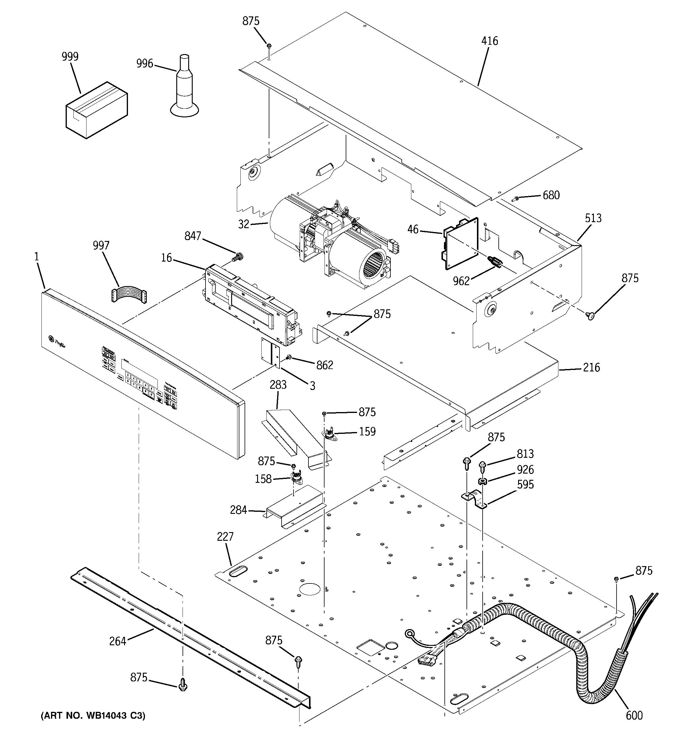 GE PT956DR1WW control panel diagram