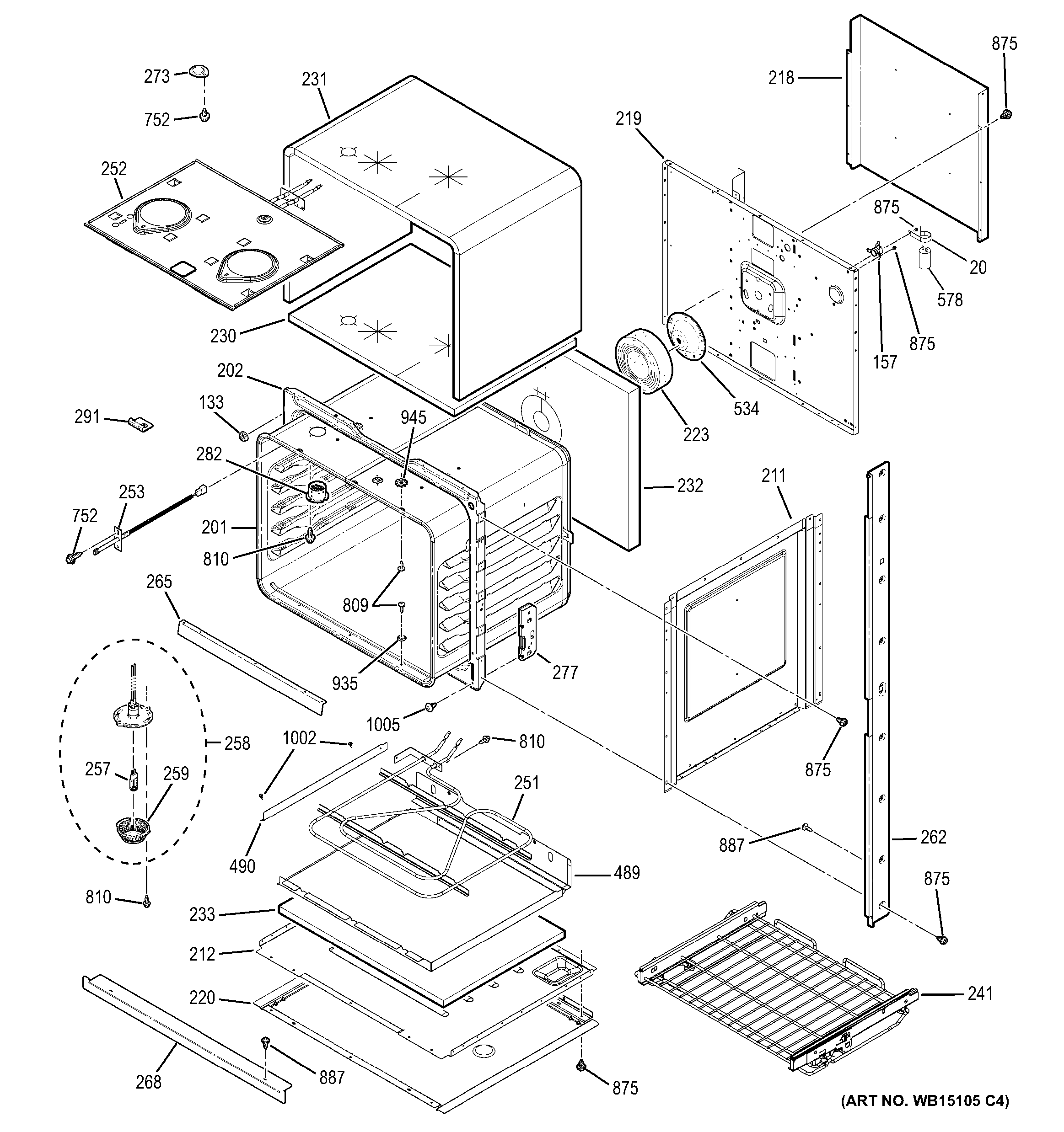 GE PT956DR1WW lower oven diagram