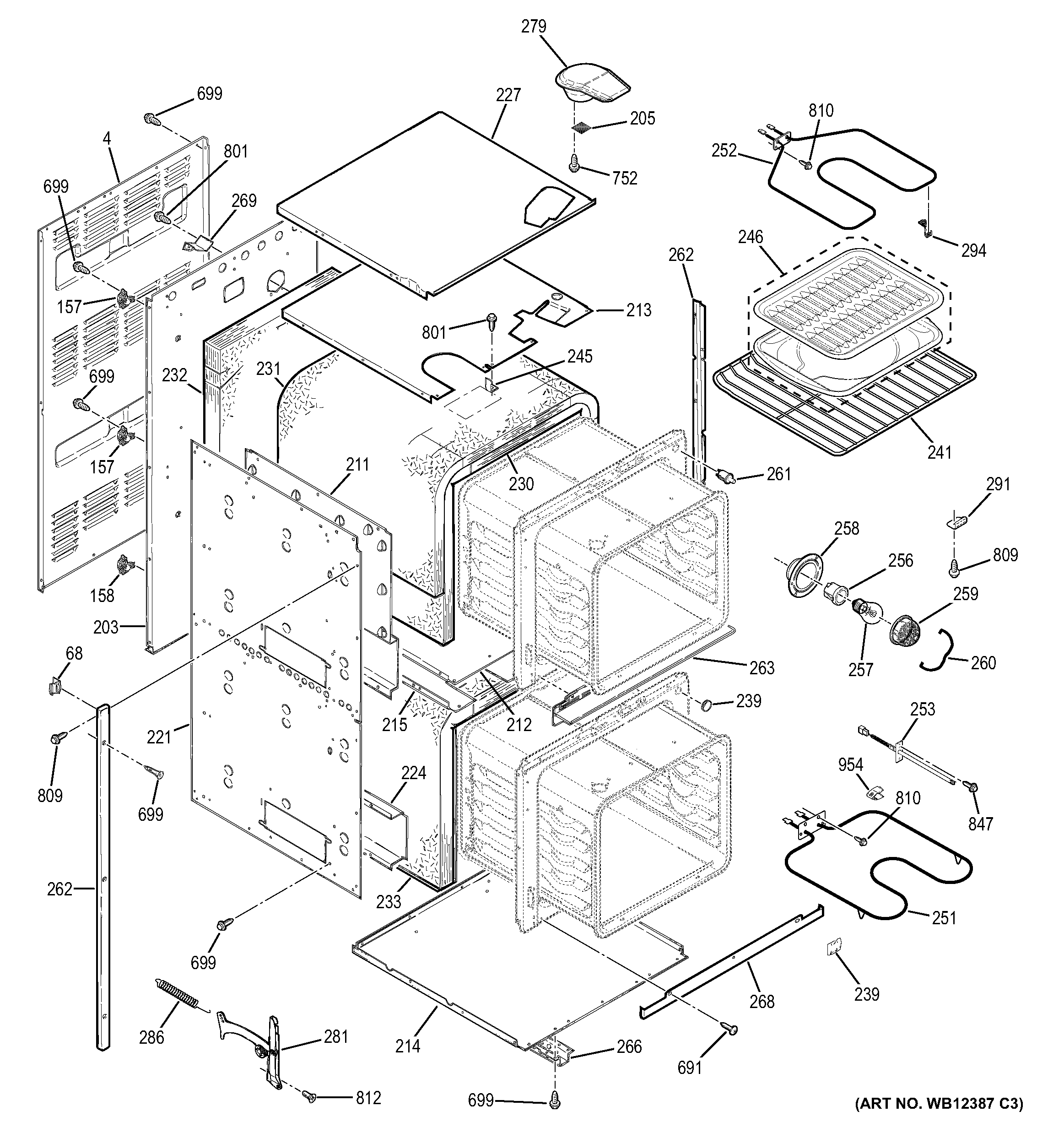 GE JRP28BJ2BB body parts diagram
