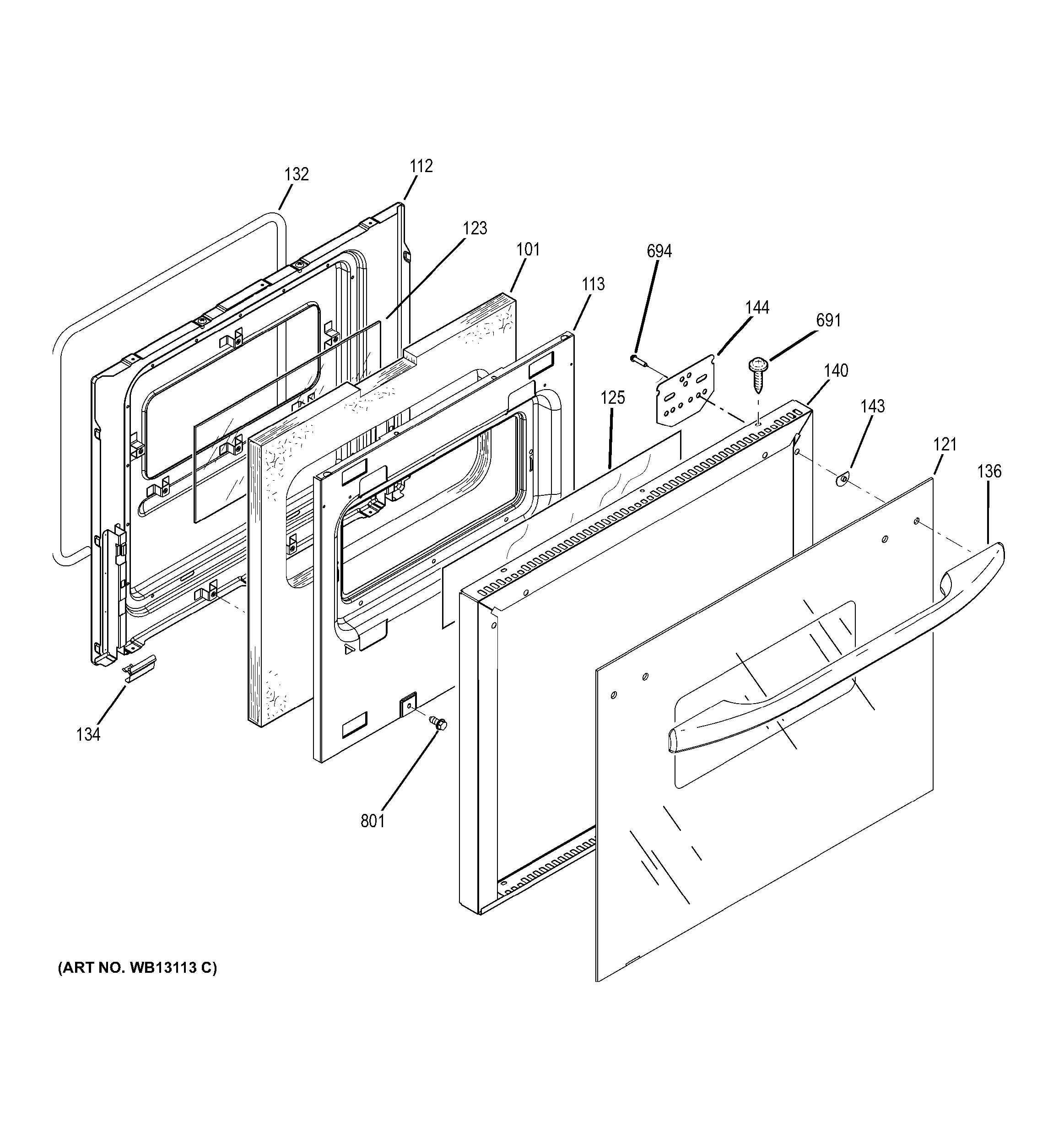 GE JRP28BJ2BB lower door diagram