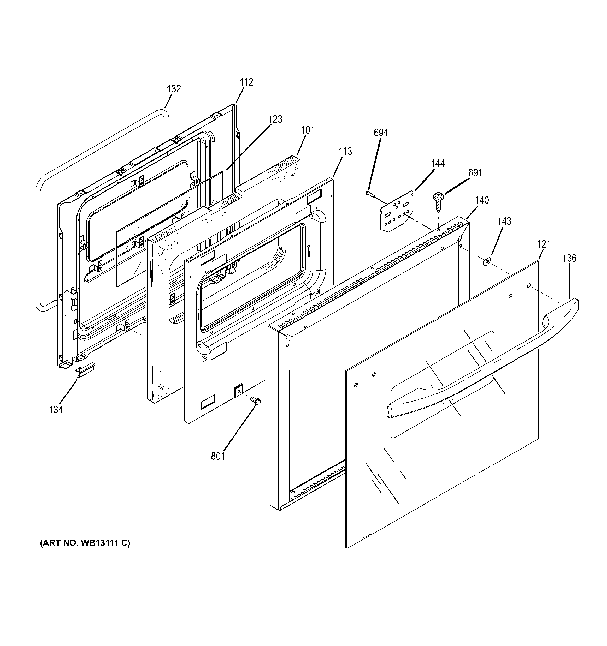 GE JRS06BJ2BB door diagram