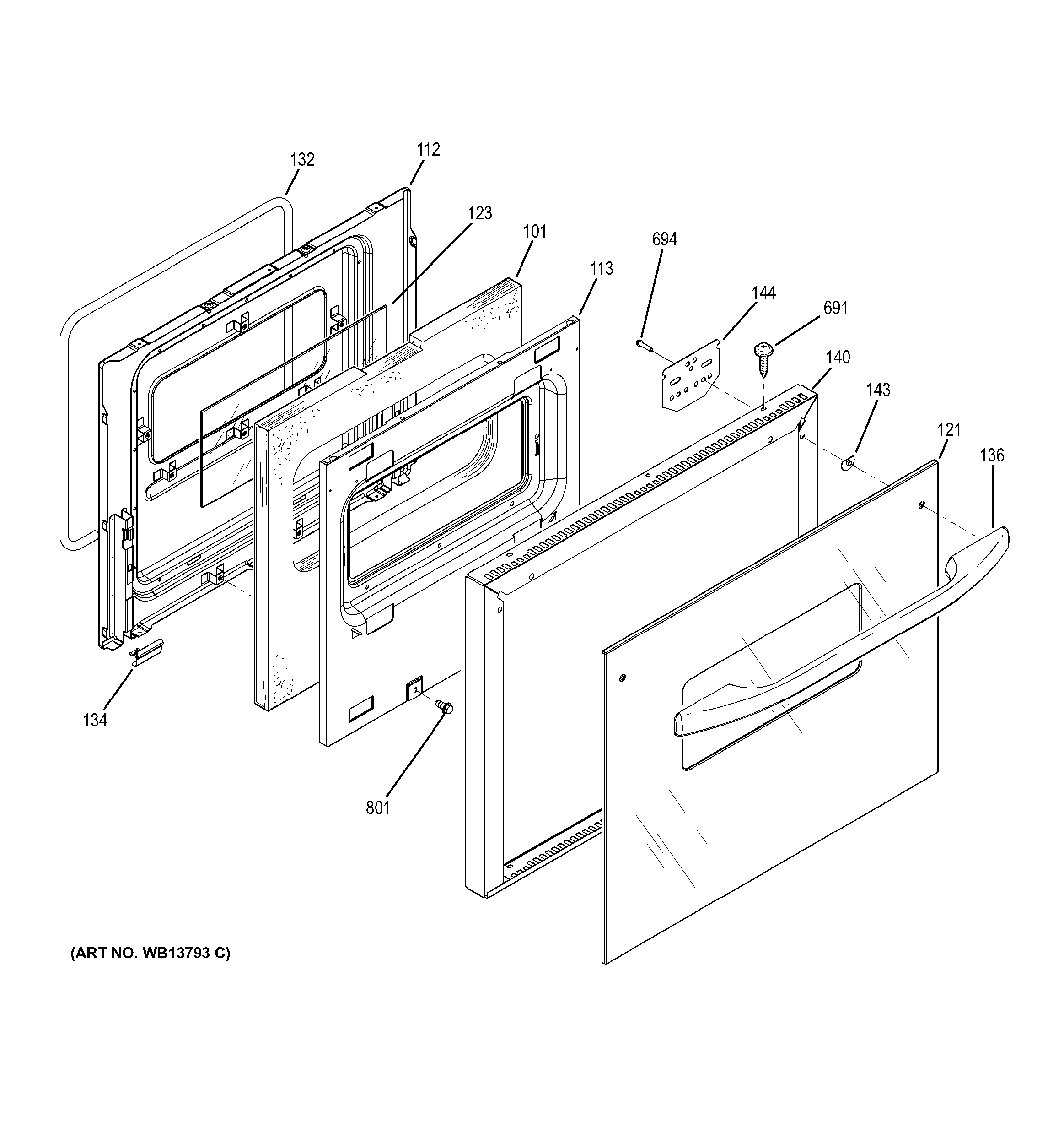 GE JRS06SK2SS door diagram