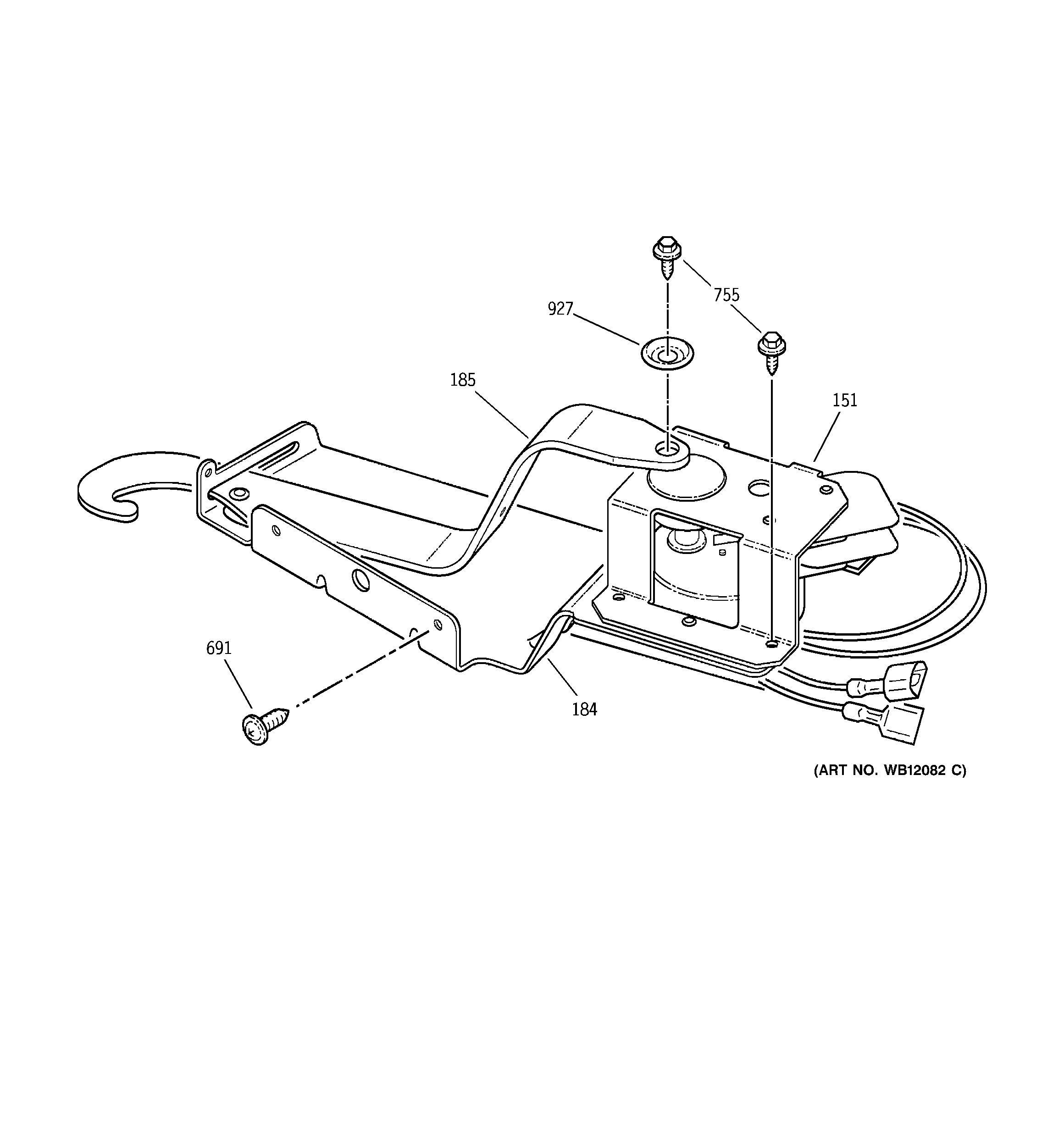 GE JGRP20SEN2SS door lock diagram