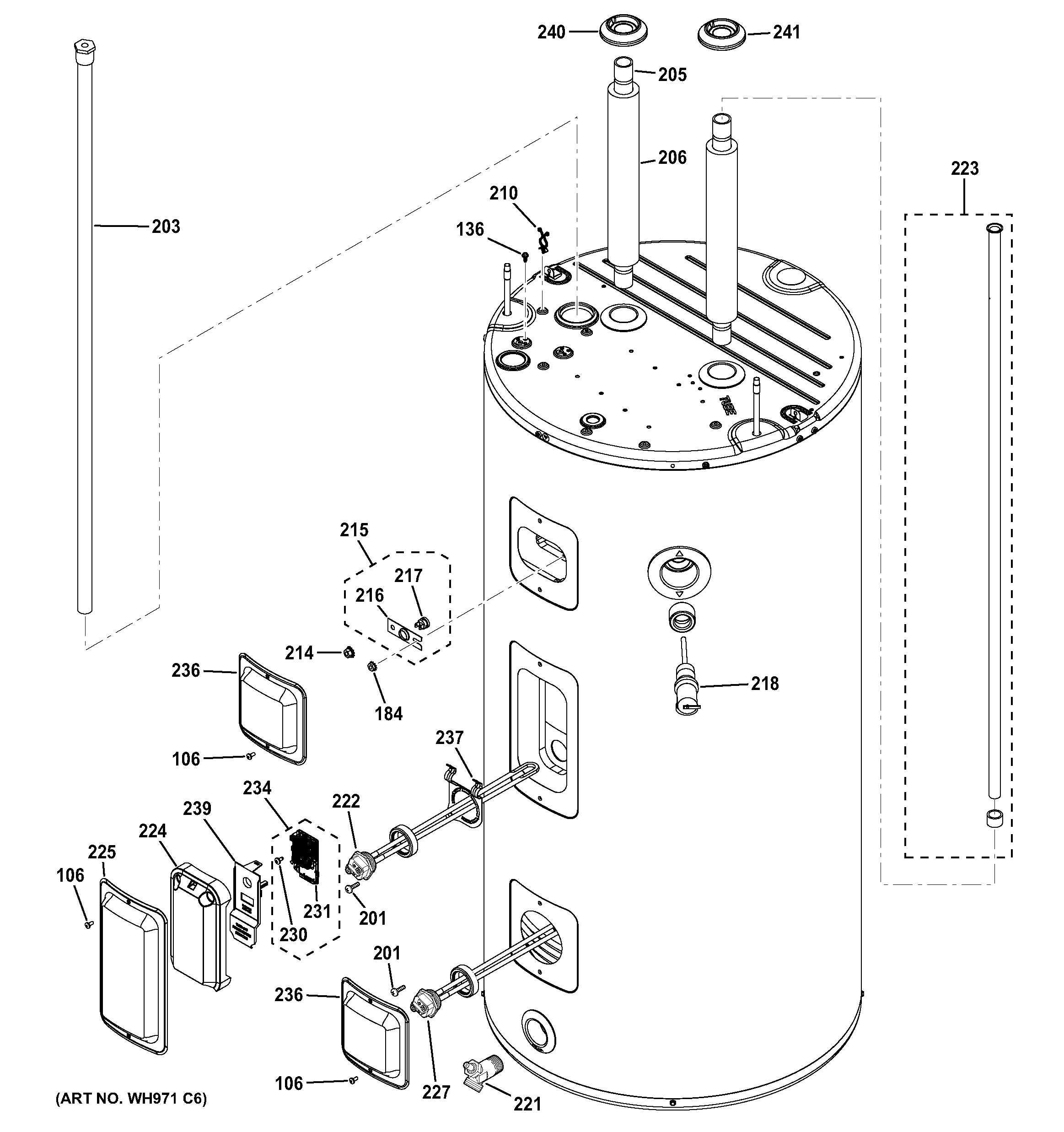 GE RE2H50R6-1NCWW body parts diagram