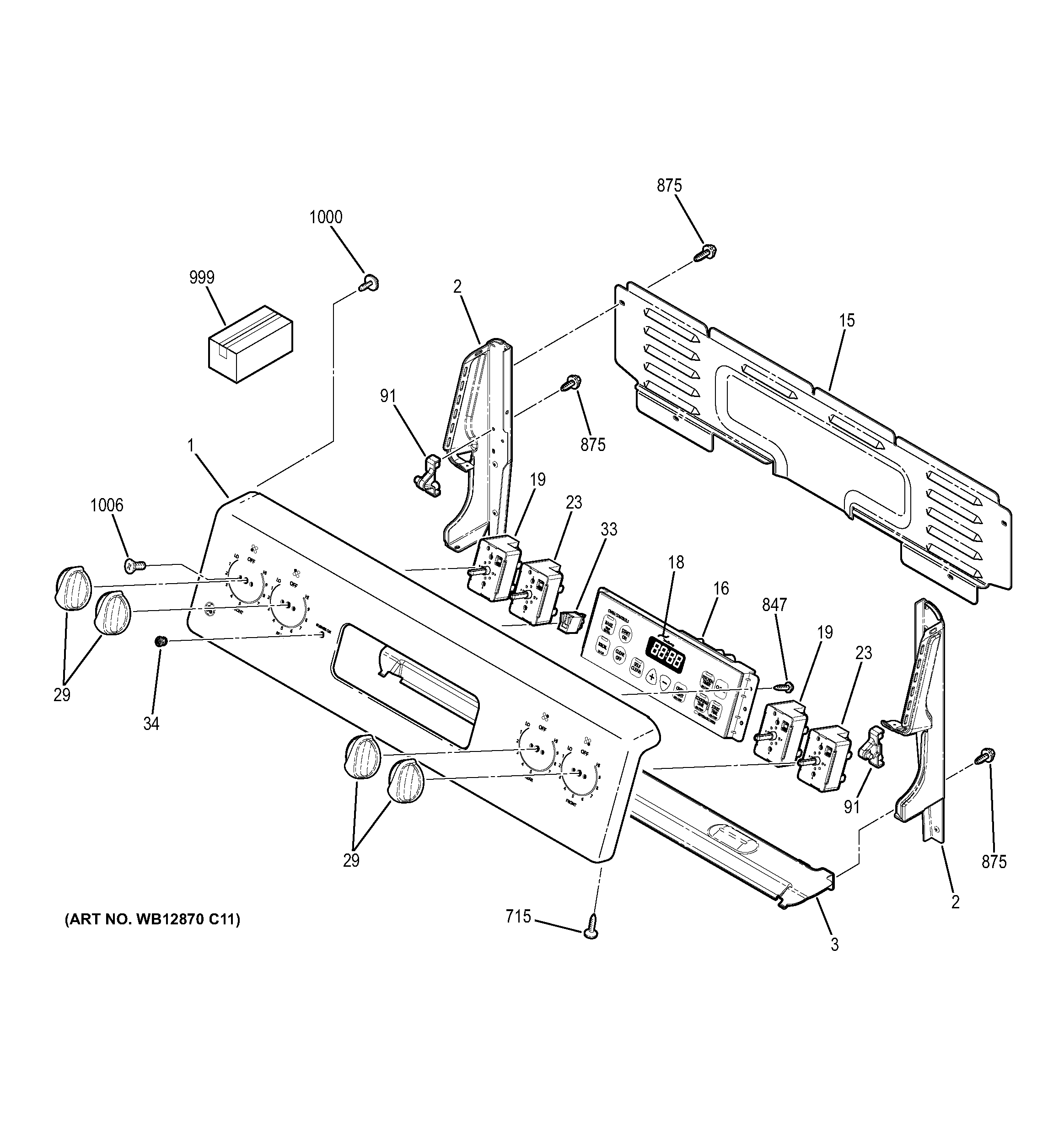 GE JBP35DM2BB control panel diagram