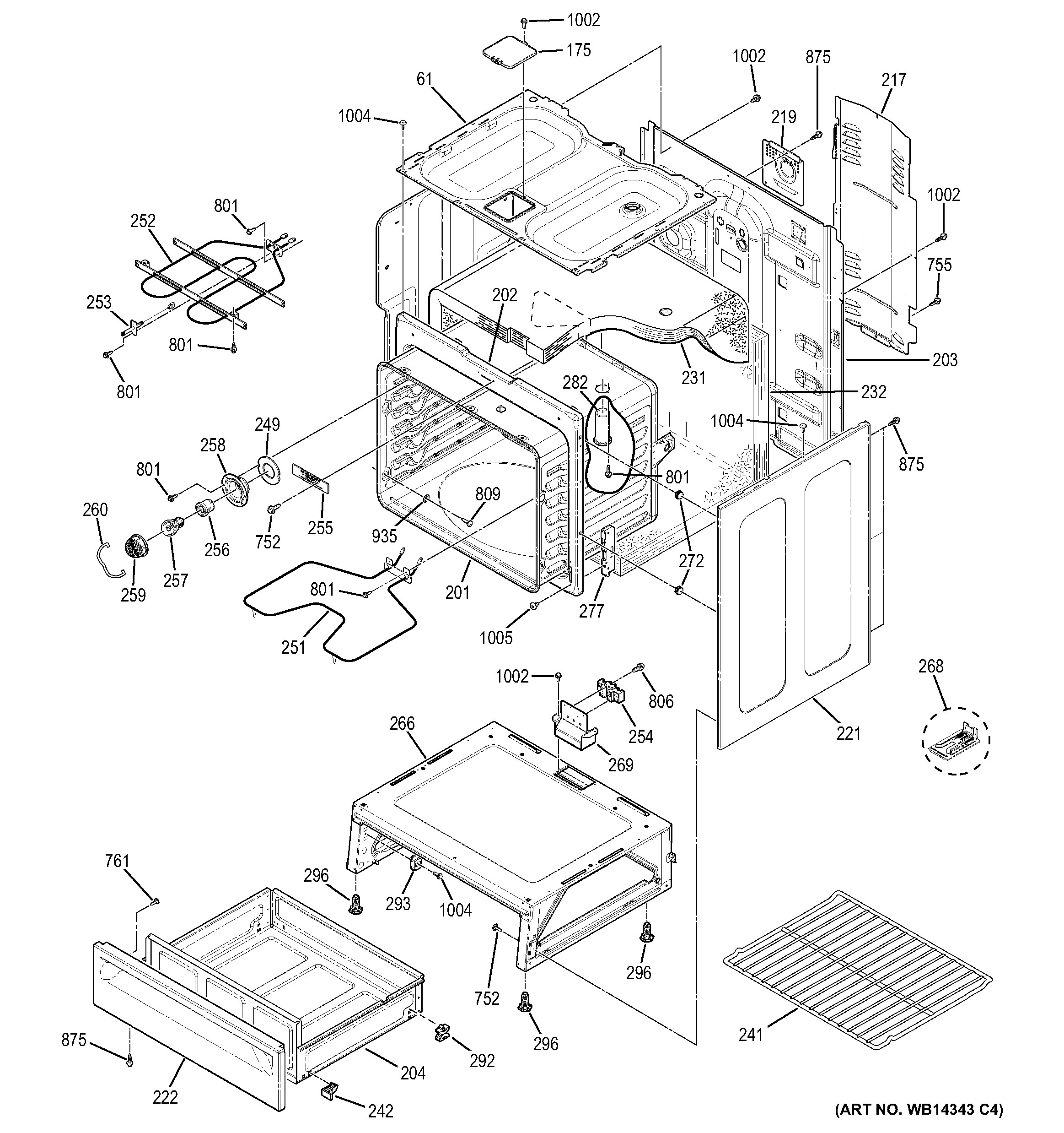 GE JBP35DM3WW body parts diagram