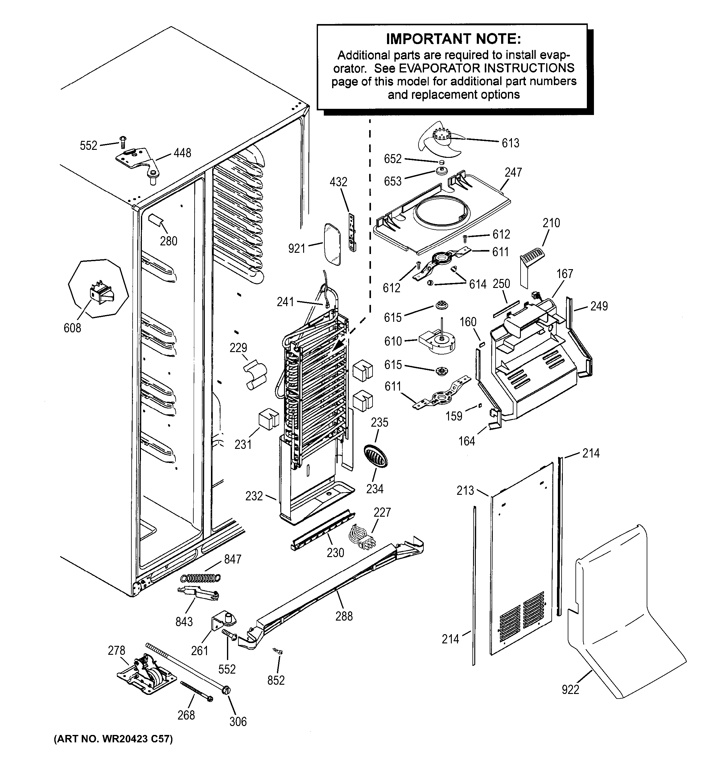 GE PZS22MSKBHSS freezer section diagram