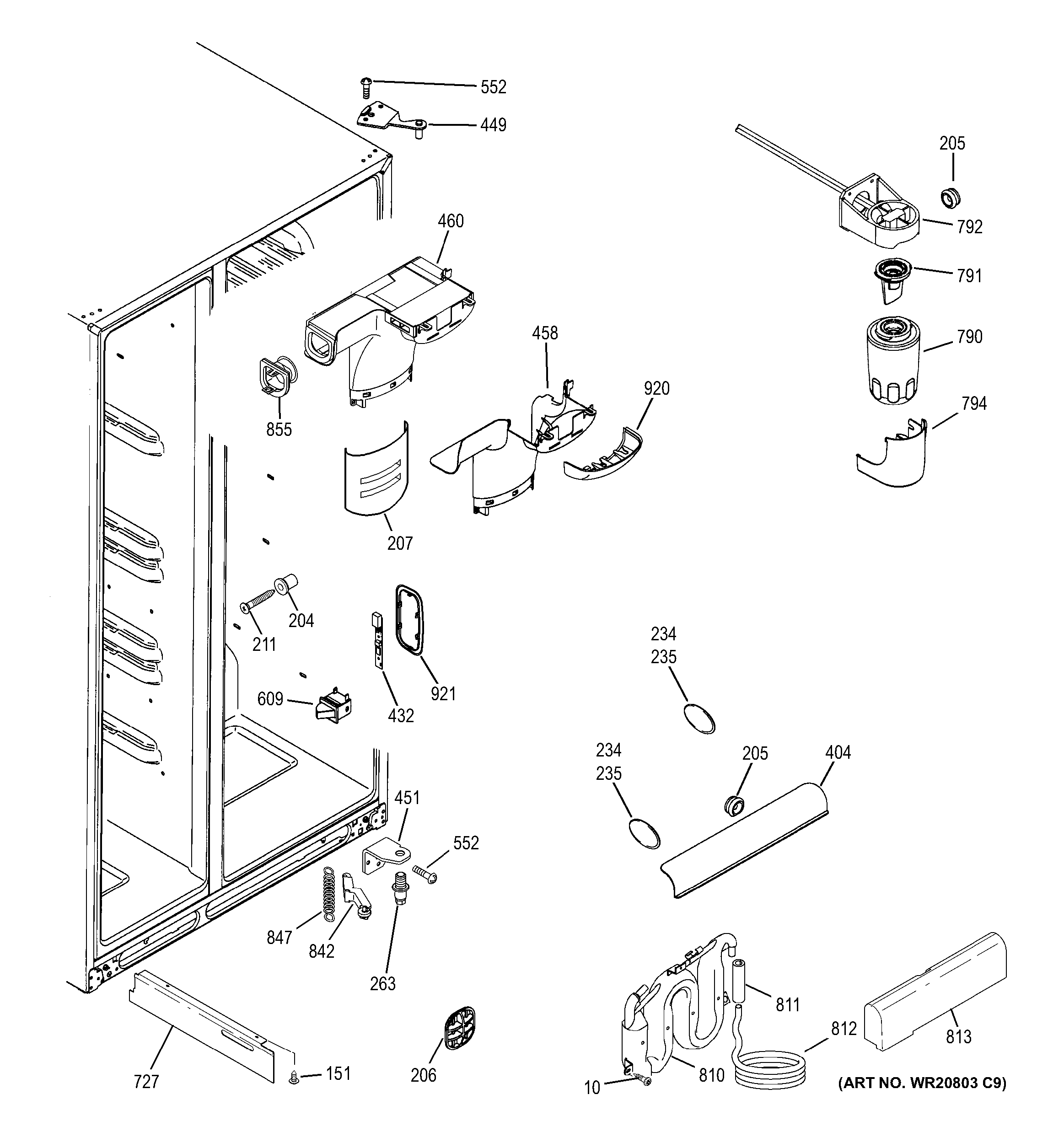 GE PZS22MSKBHSS fresh food section diagram