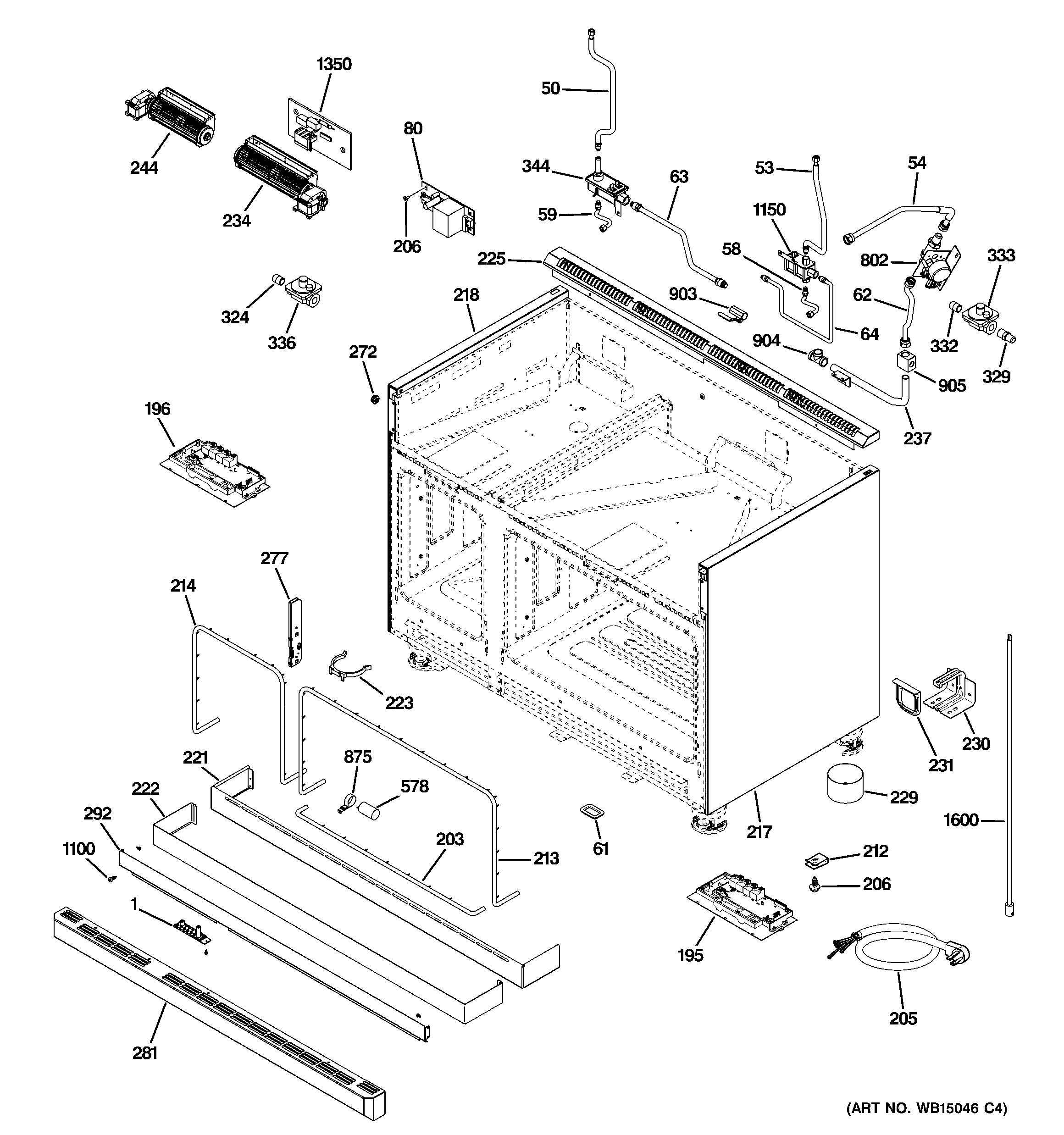 GE ZGP486LDR2SS body parts diagram