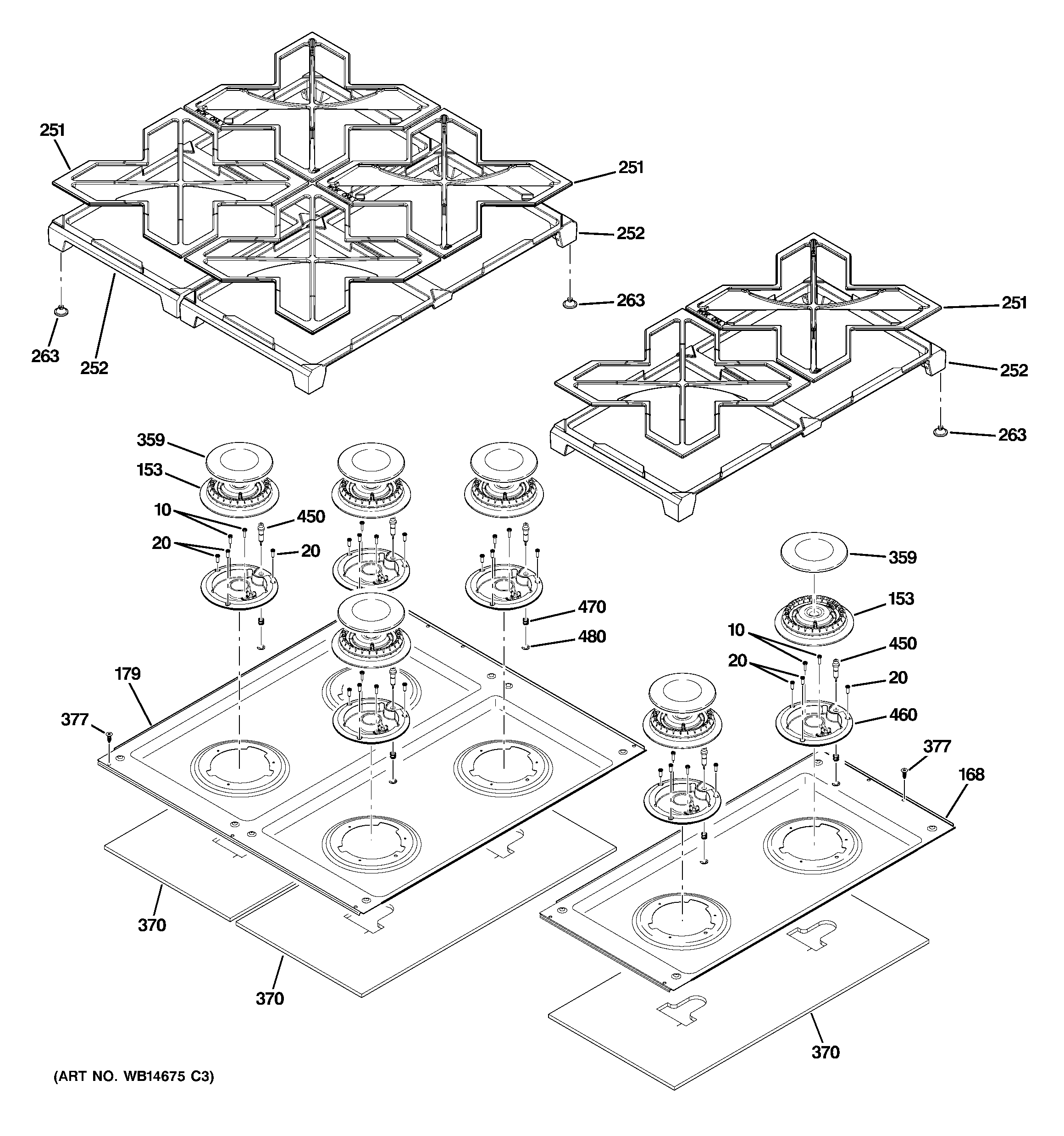 GE ZGP486NDR2SS cooktop diagram