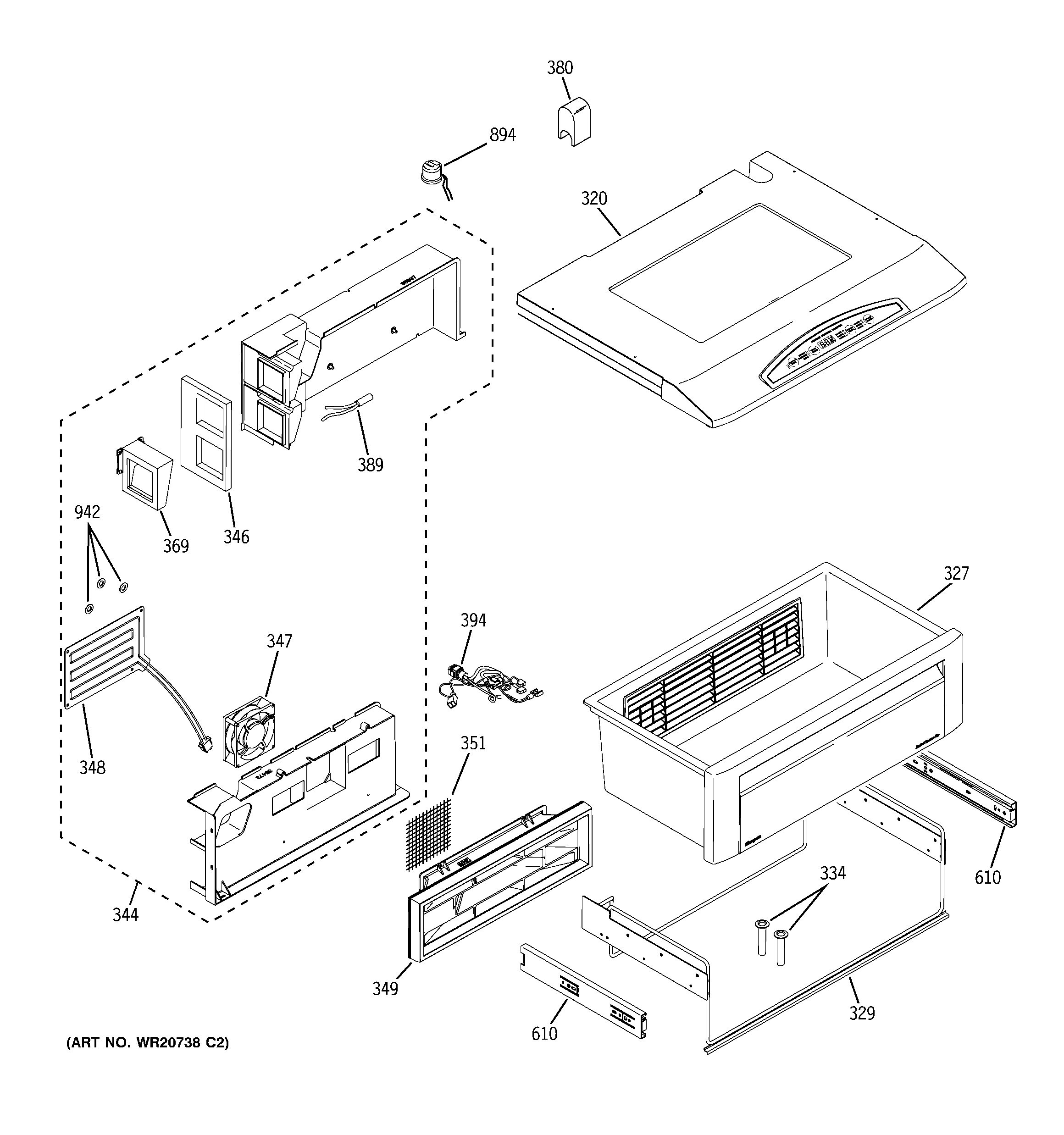 GE ZISB360DXA quick chill diagram
