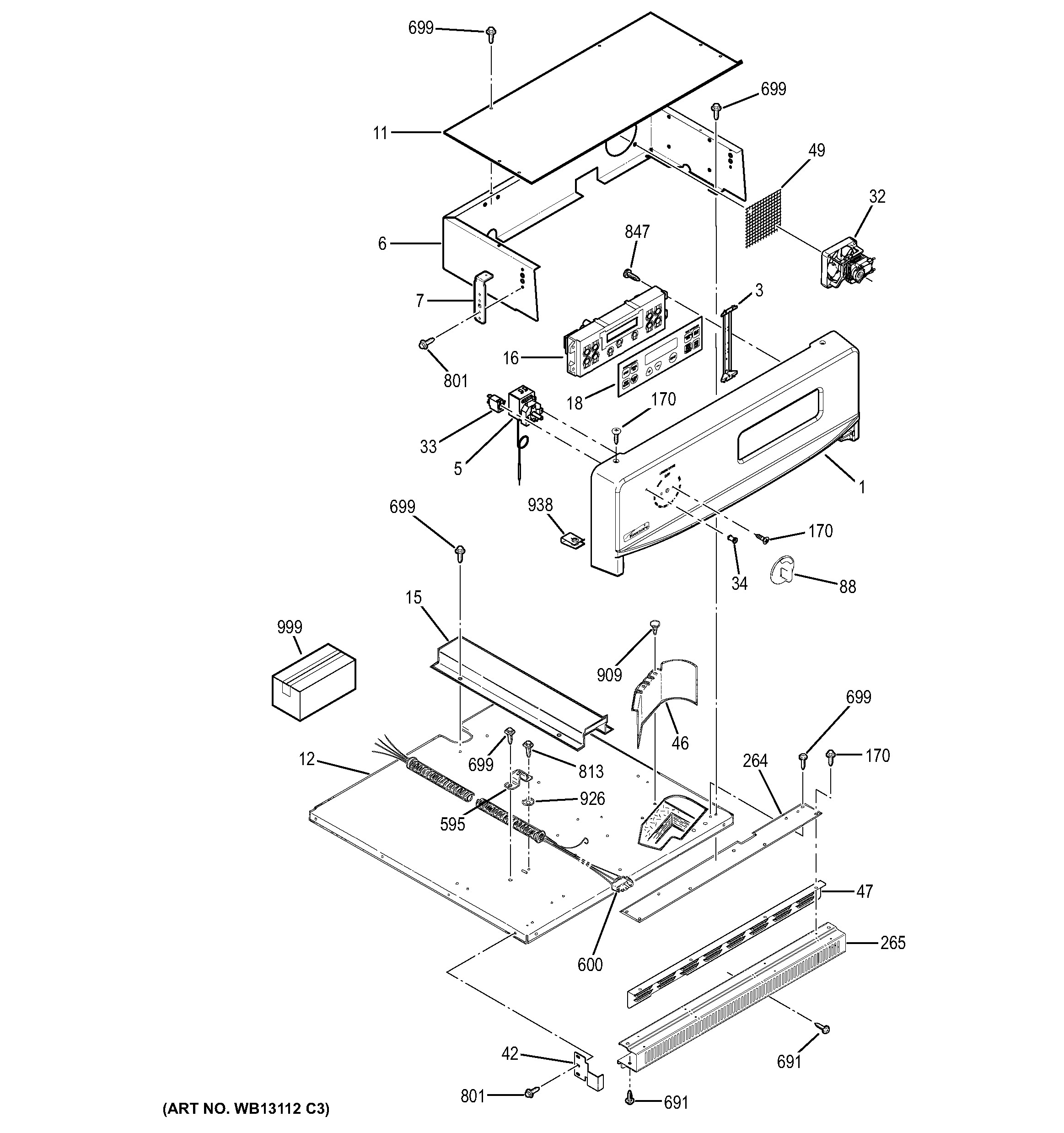 GE JRP28SK2SS control panel diagram