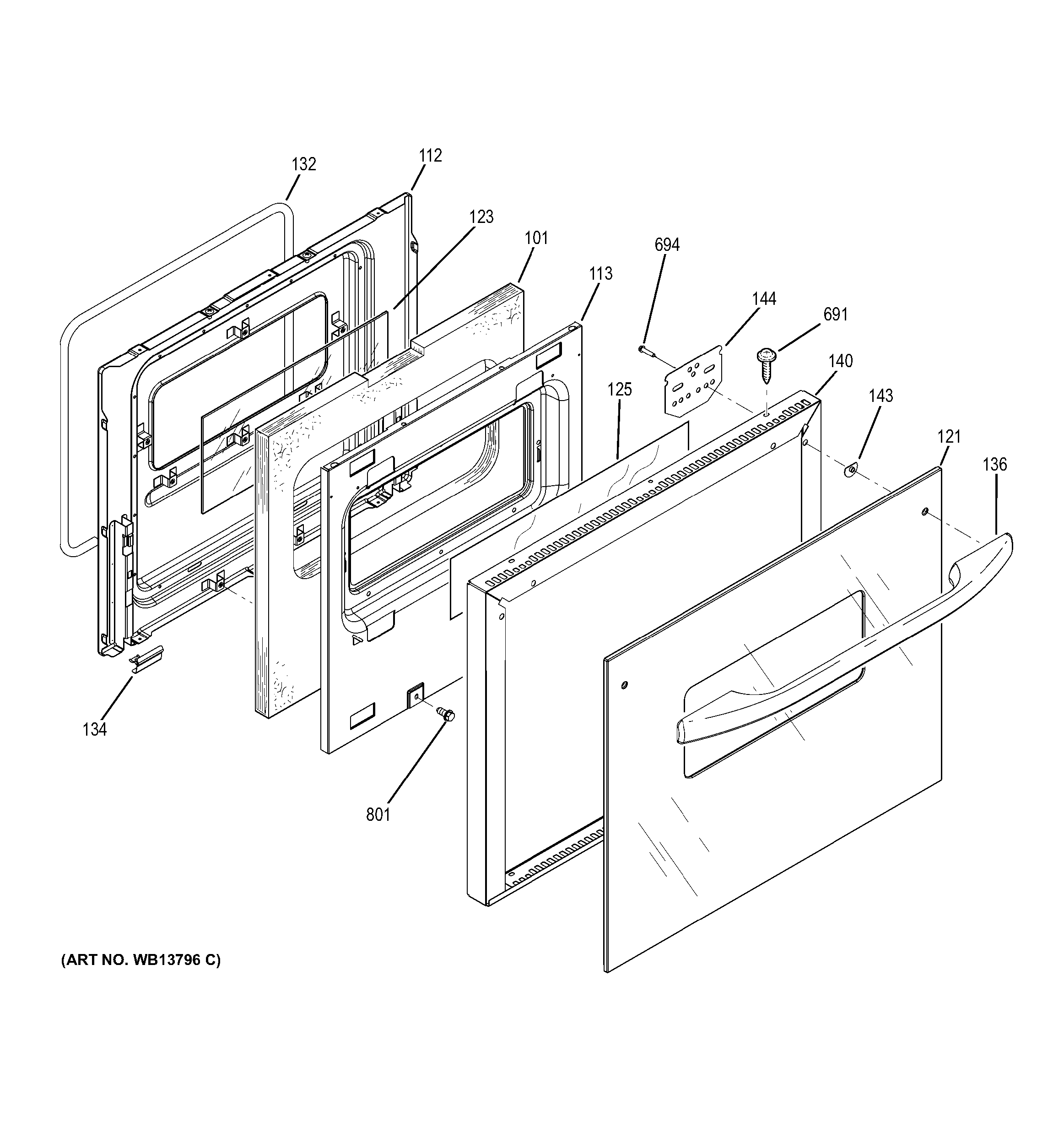 GE JRP28SK2SS lower door diagram
