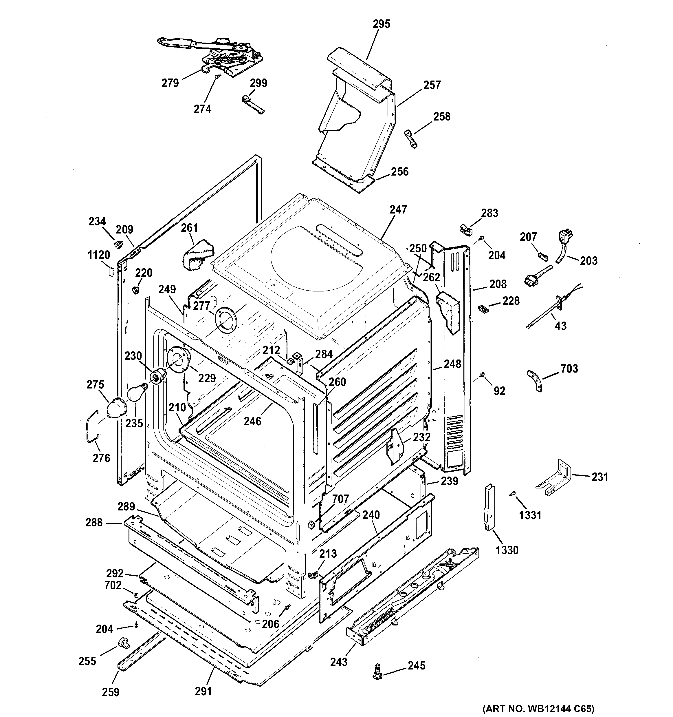 Hotpoint RGB780DEH1WW body parts diagram