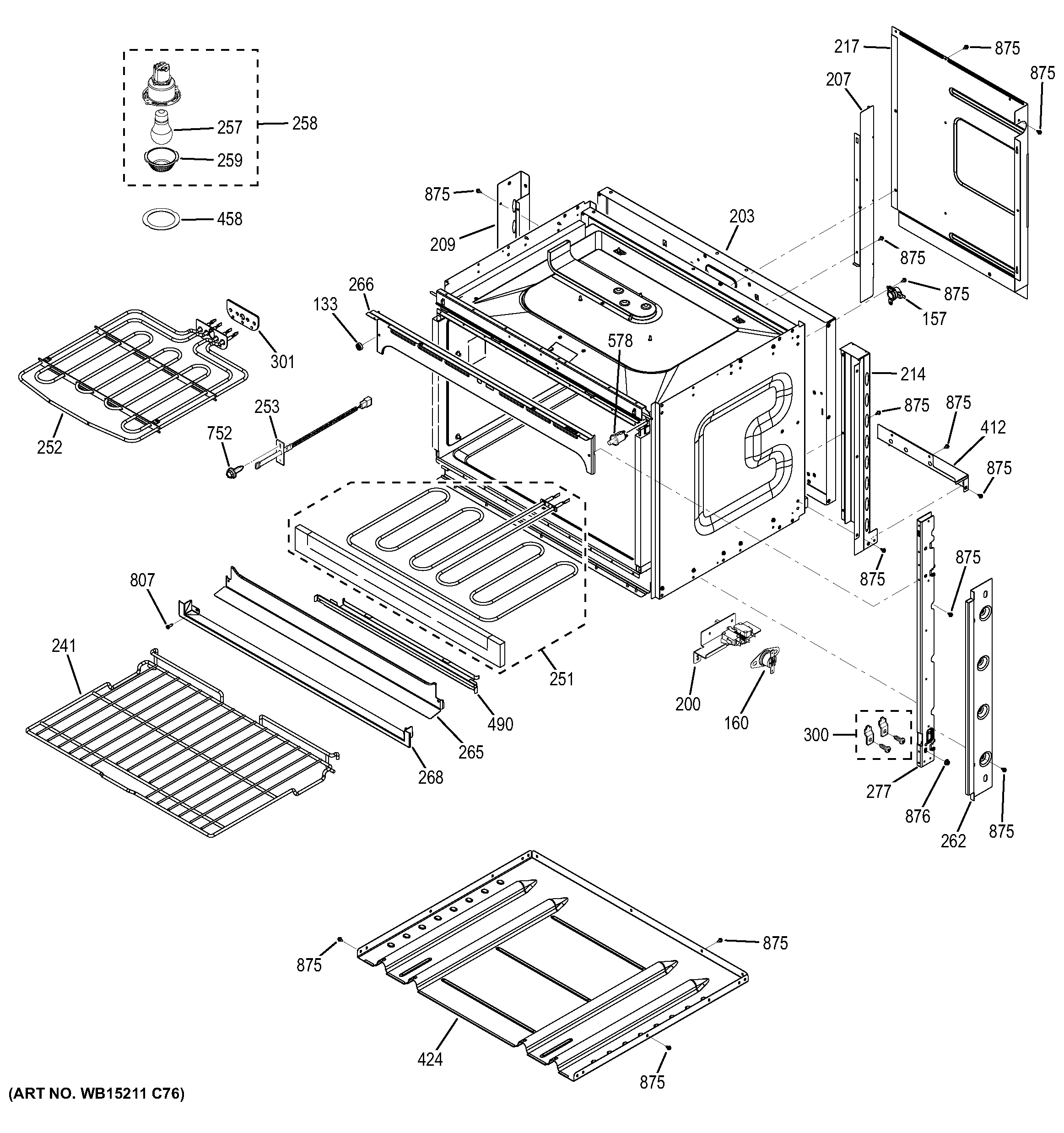 GE JT1000SF3SS body parts diagram