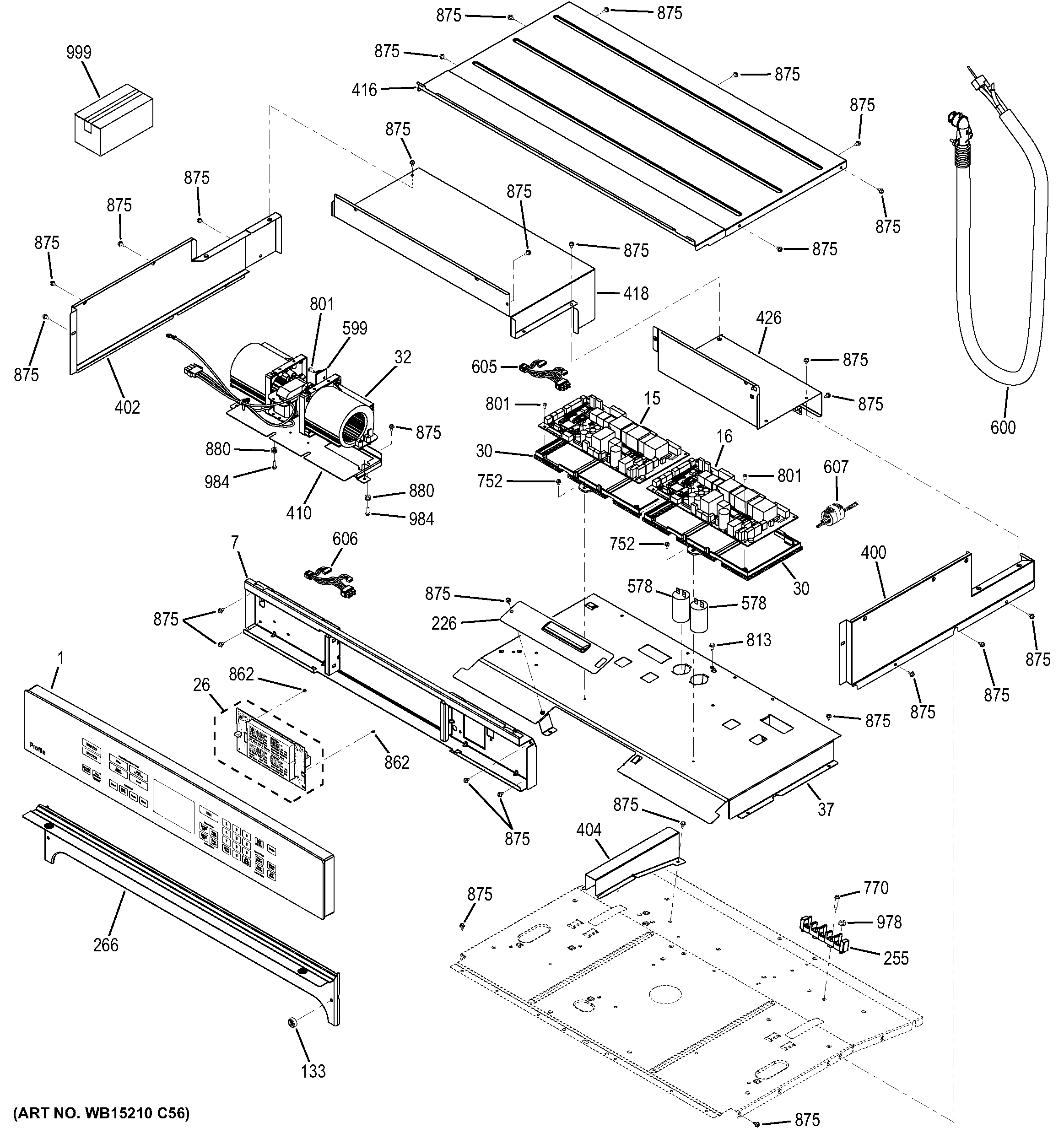 GE PT7550DF4WW control panel diagram
