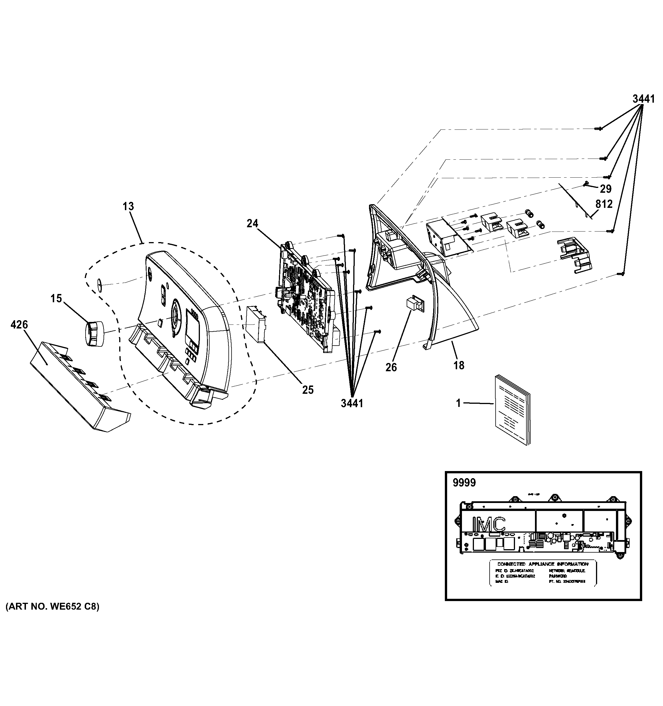GE GTD81ESSJ0WS control panel diagram