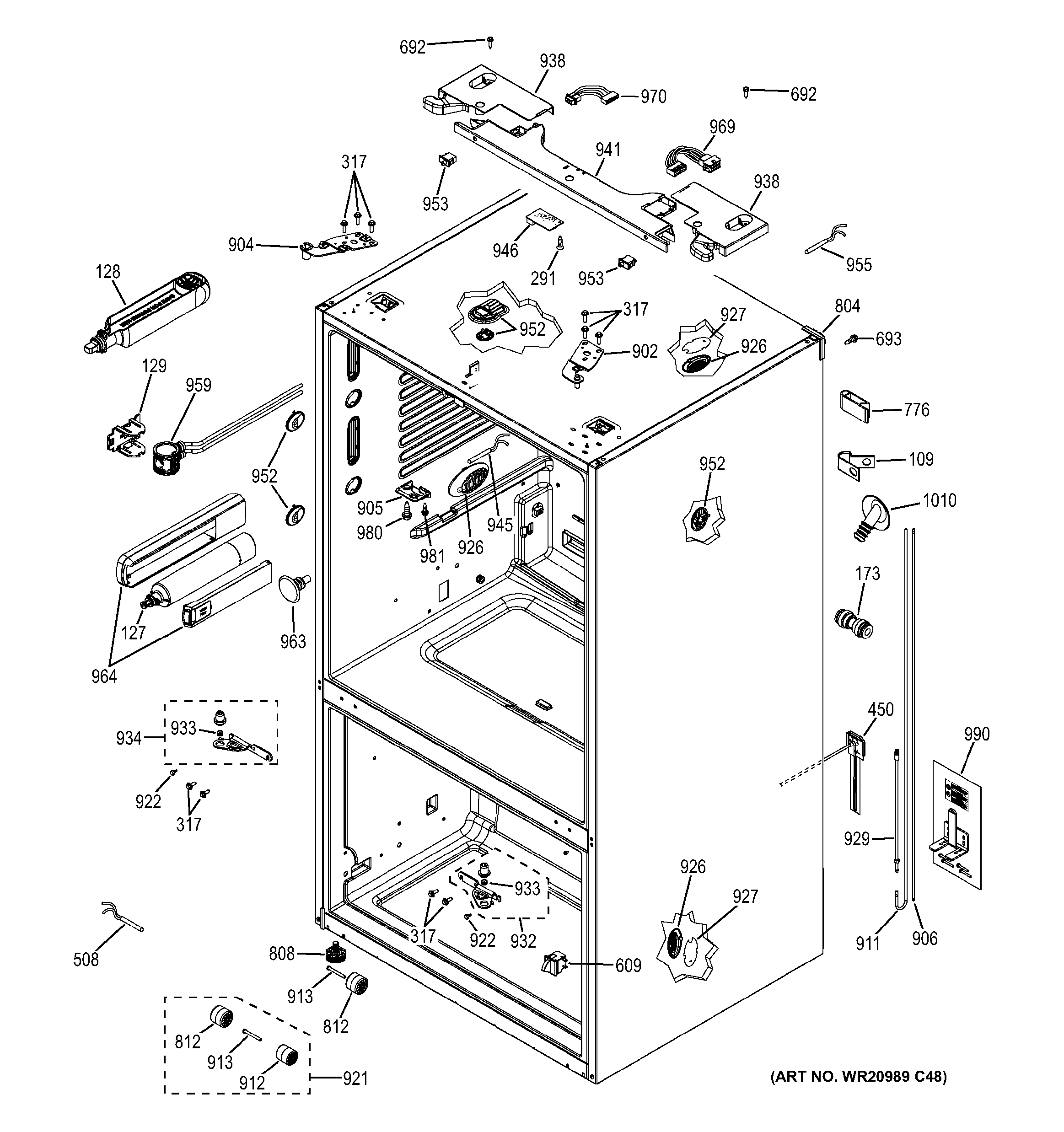GE CWE23SSHHSS case parts diagram