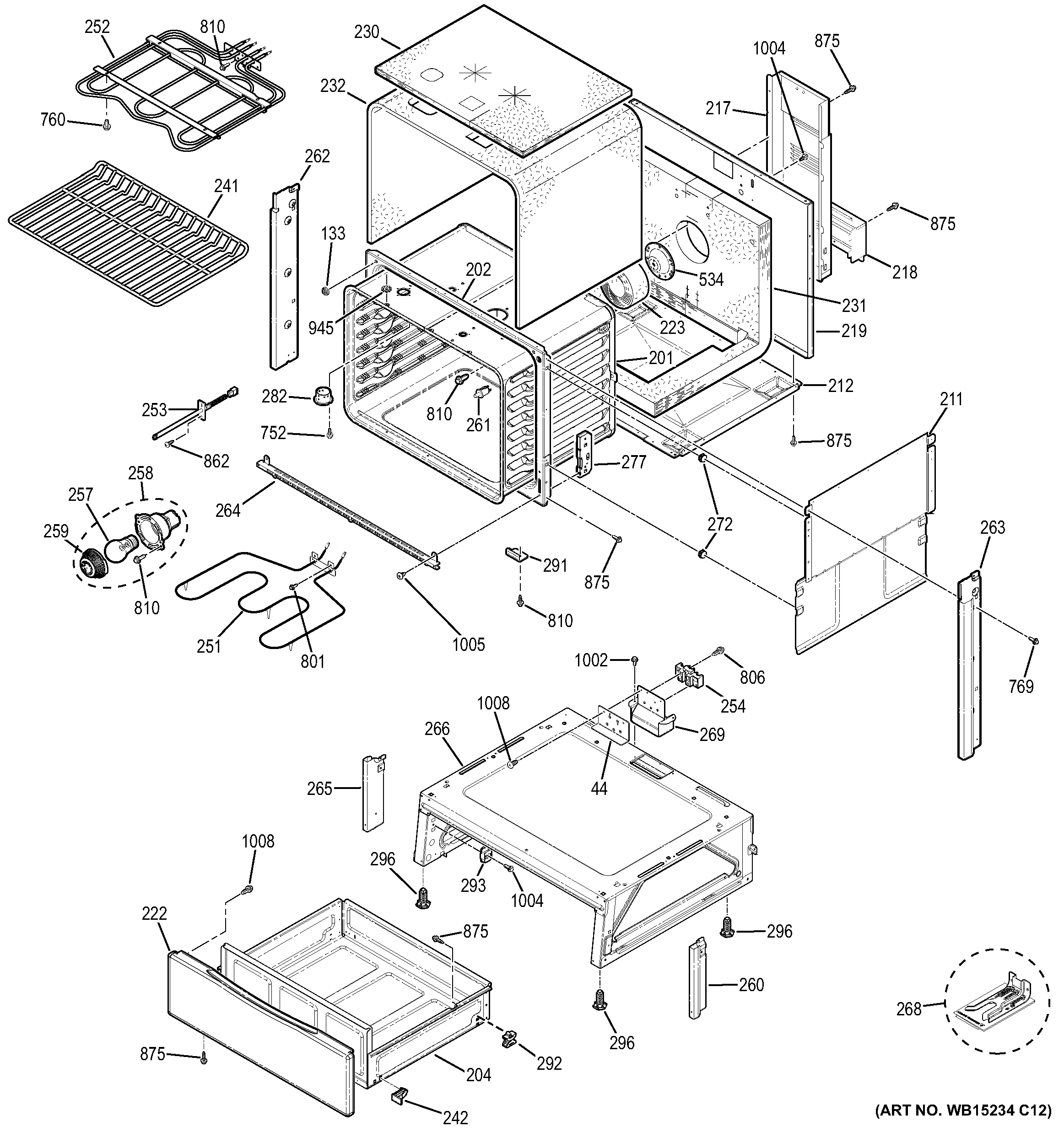 GE JS630DF4WW body parts diagram