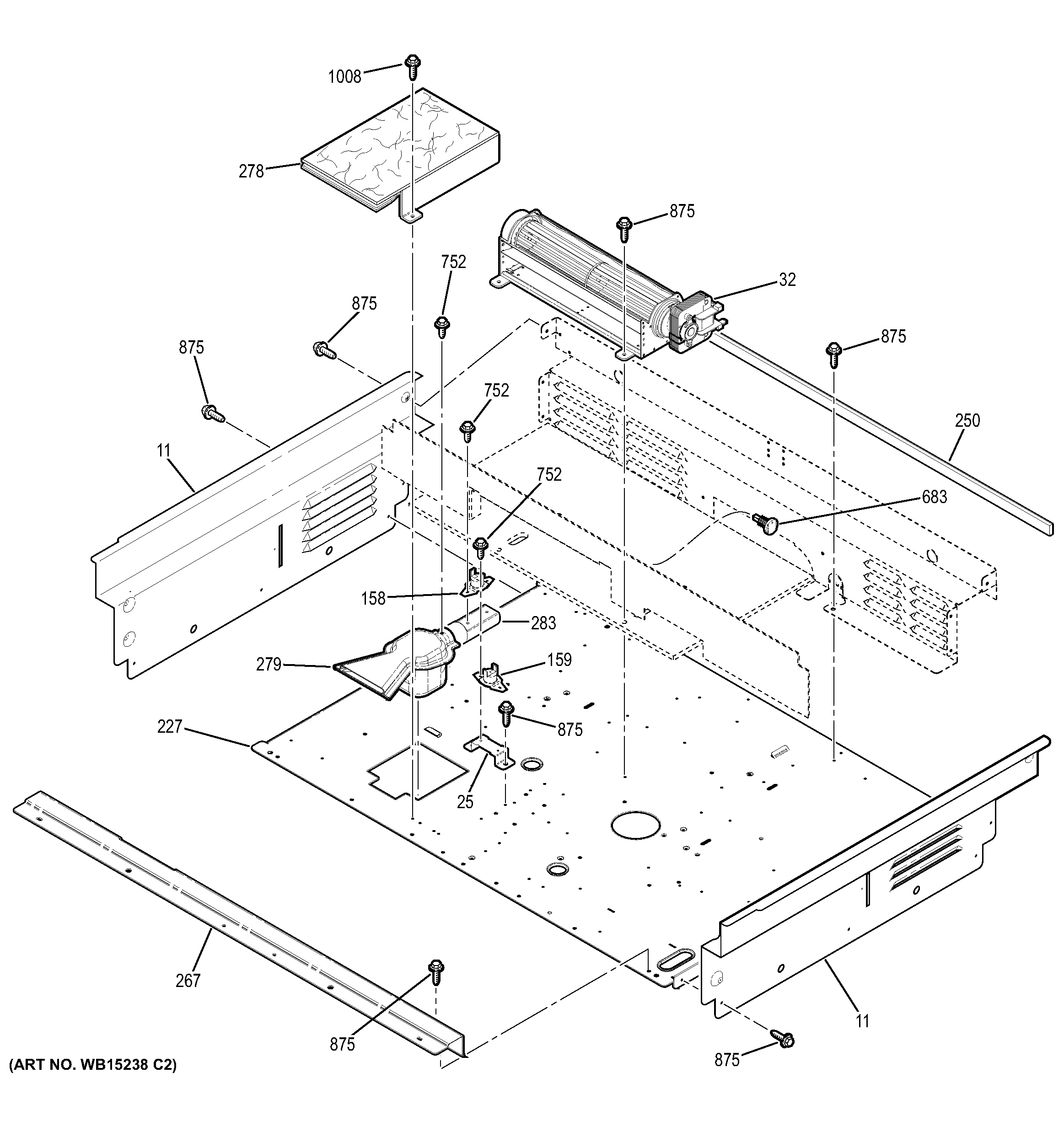 GE JS630DF4WW cooling fa diagram
