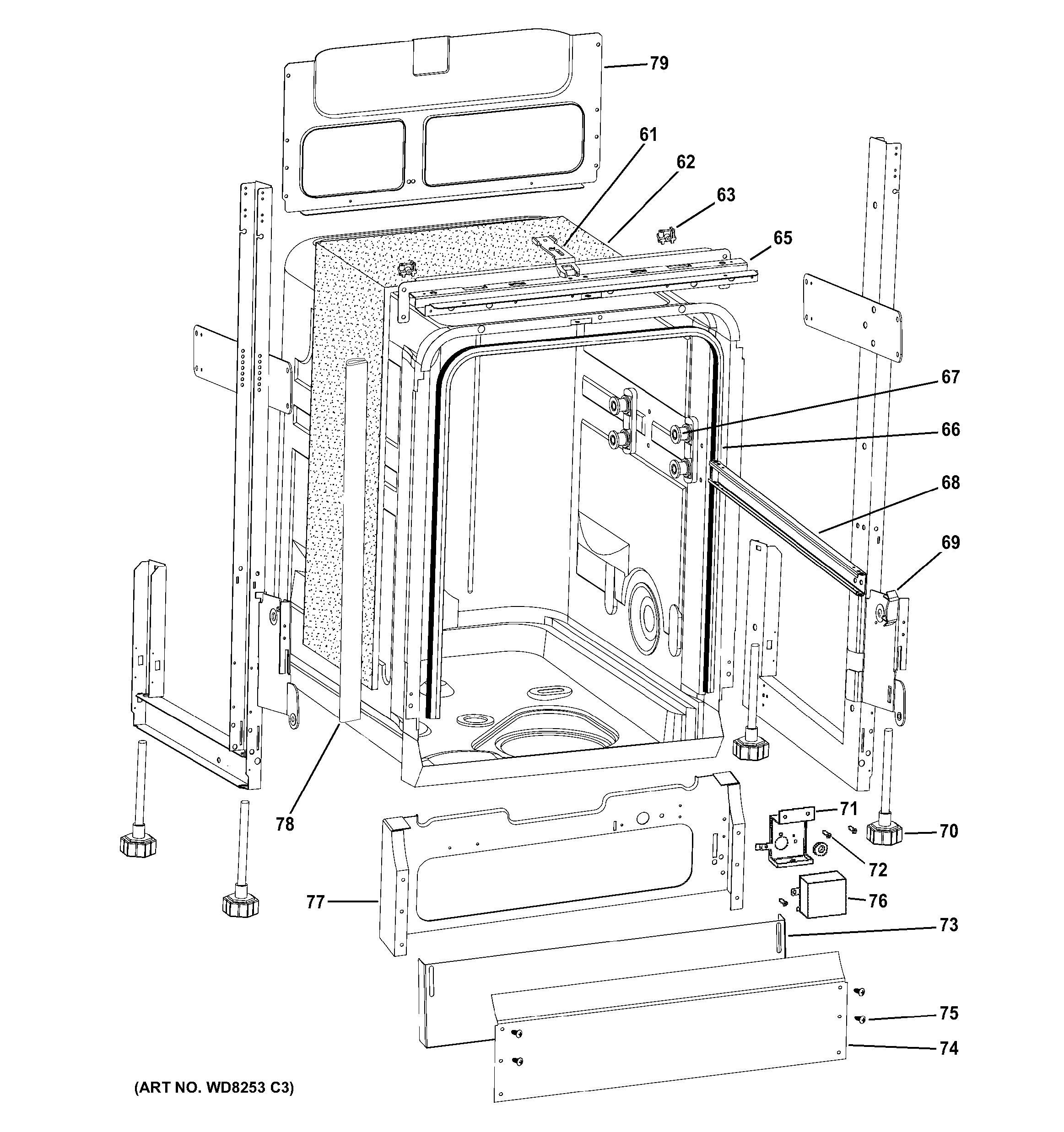 GE GSM1800F00BB body parts diagram