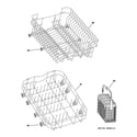 GE GSM1860J00SS upper & lower rack assemblies diagram