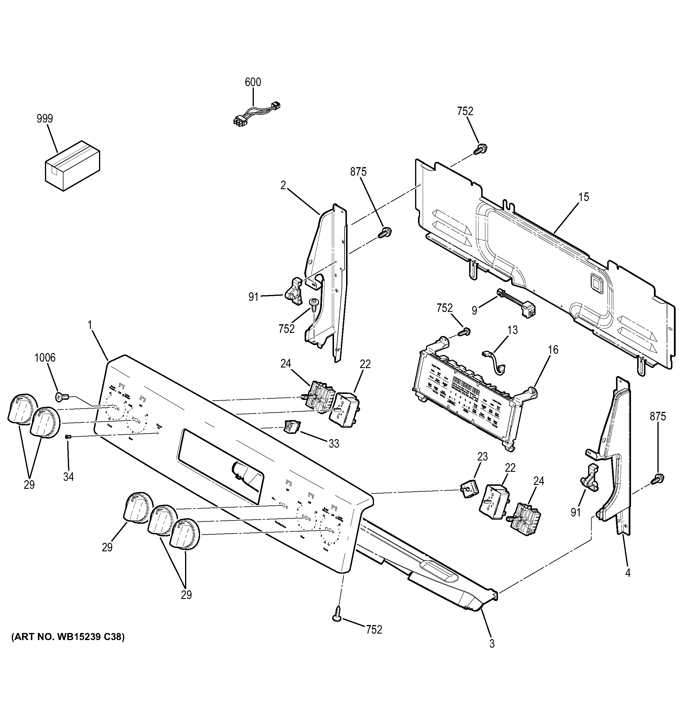 GE JB750DJ1BB control panel diagram