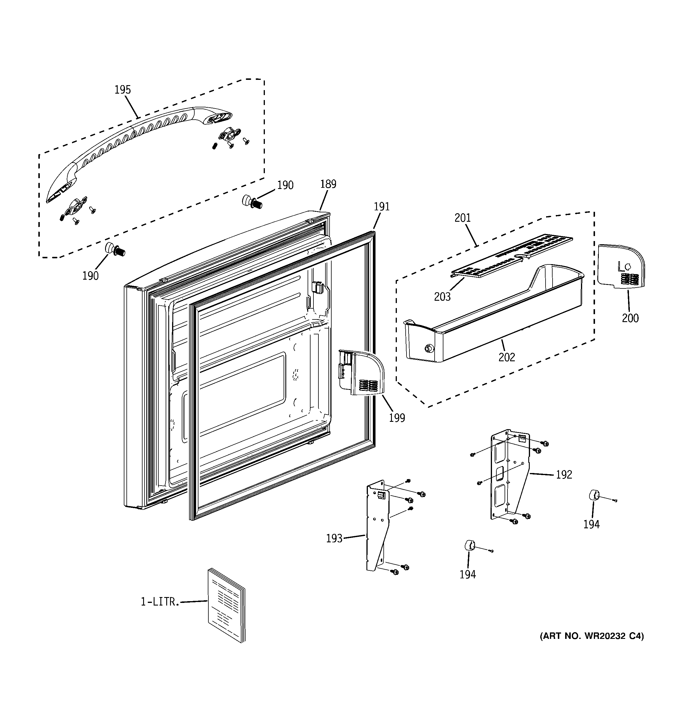 GE PFSS6PKXFSS freezer door diagram