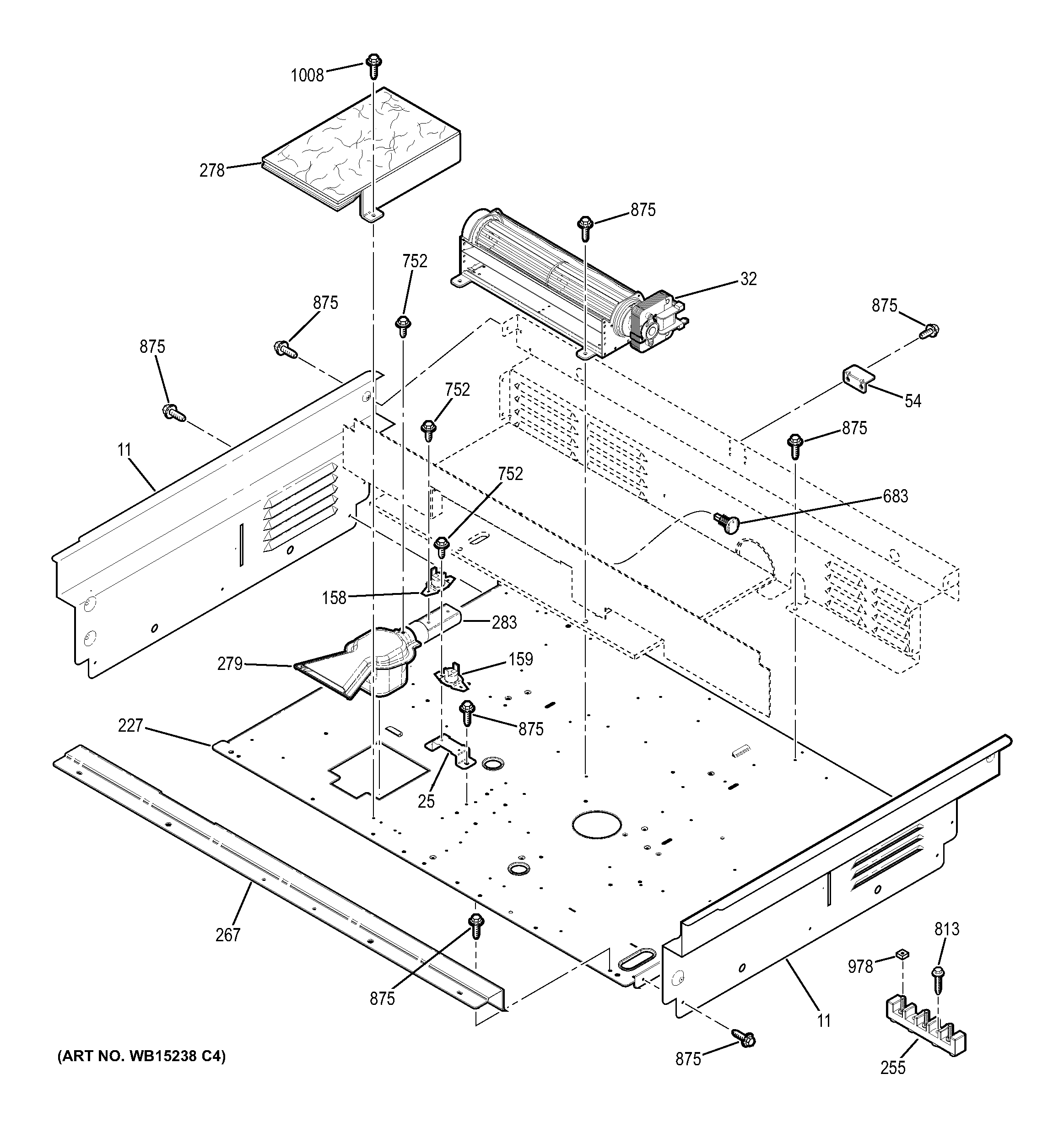GE JD630SF4SS cooling fan diagram