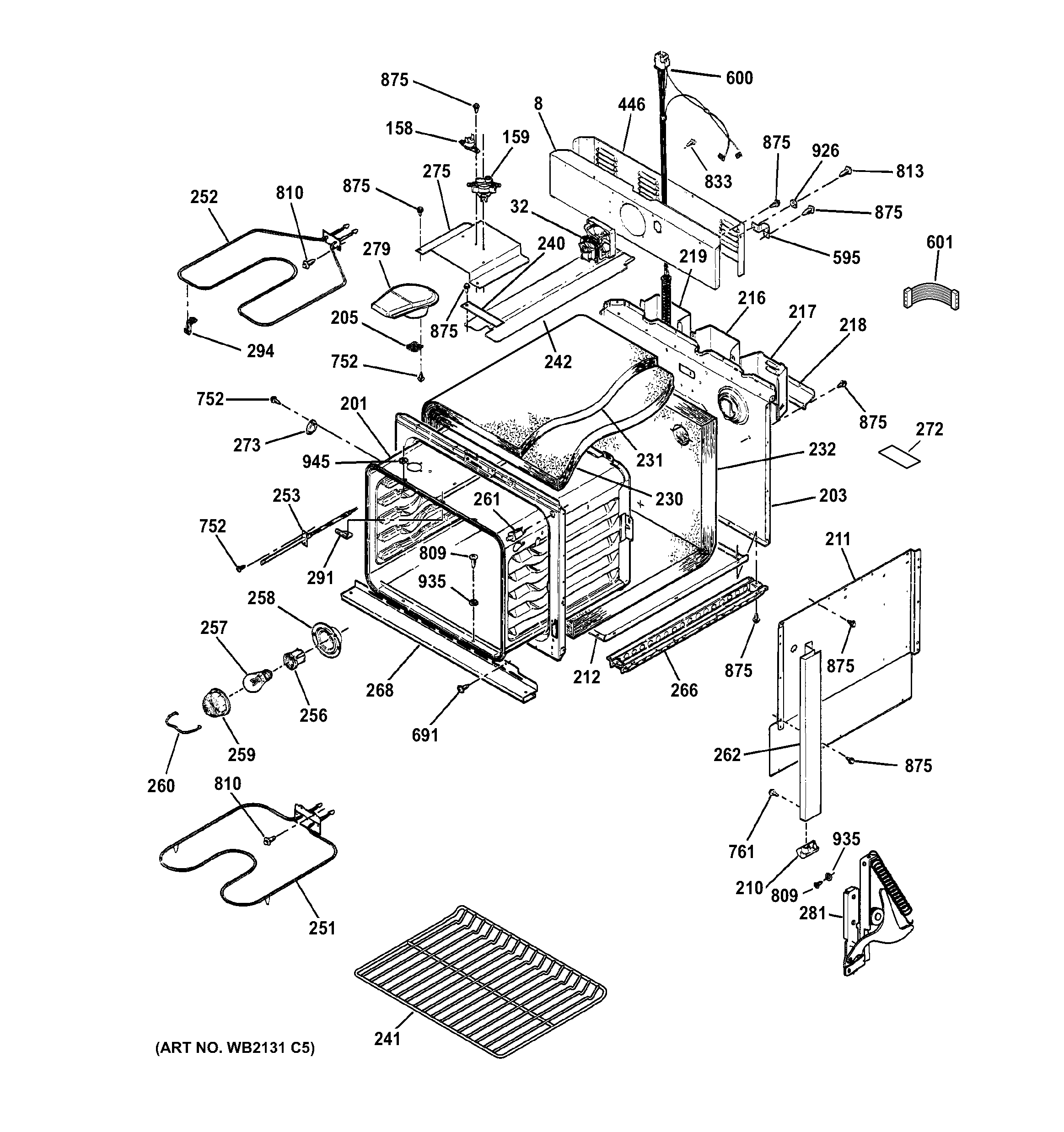 GE JM250DF1WW body parts diagram