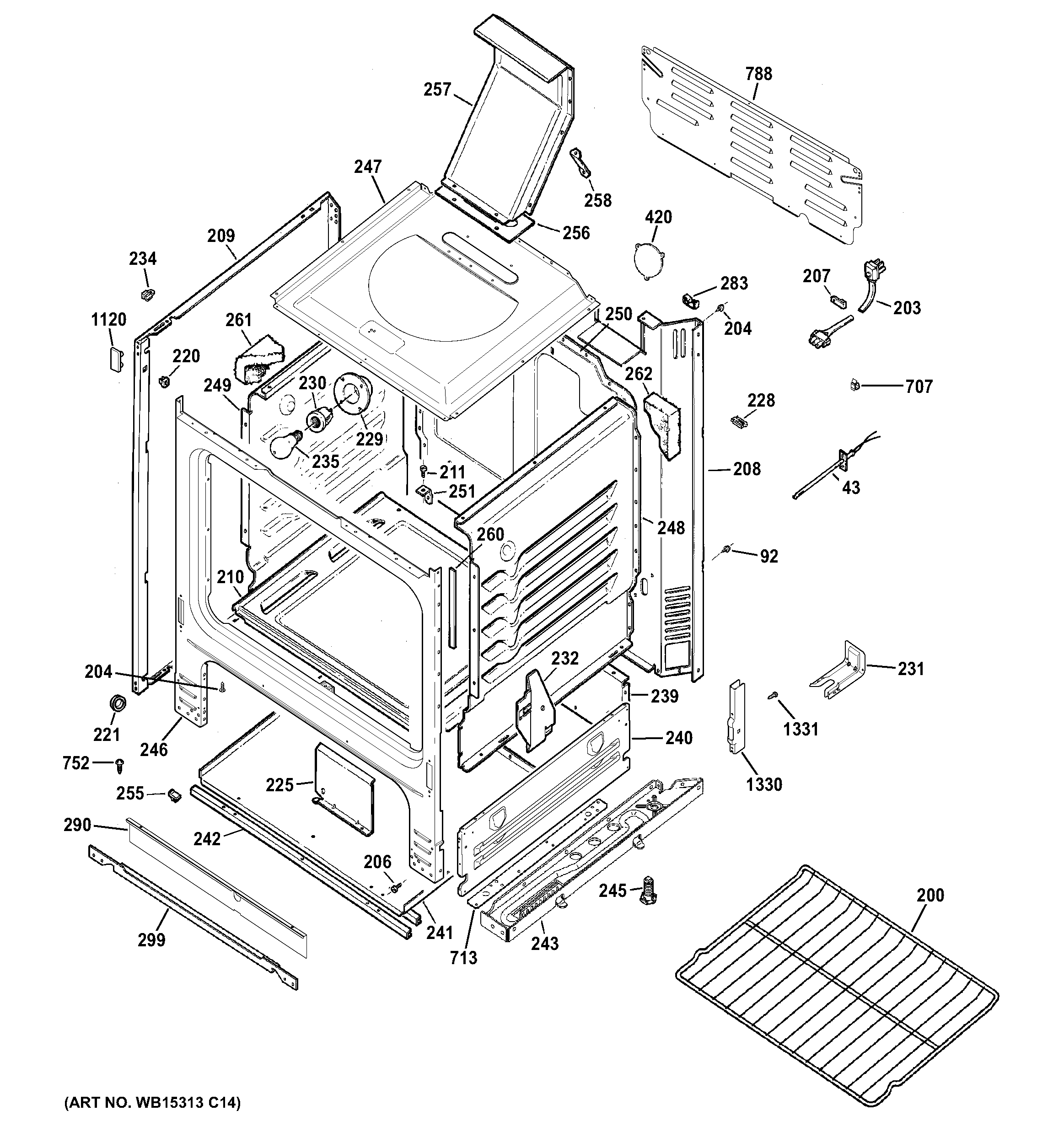 GE JGBS60REK1SS body parts diagram
