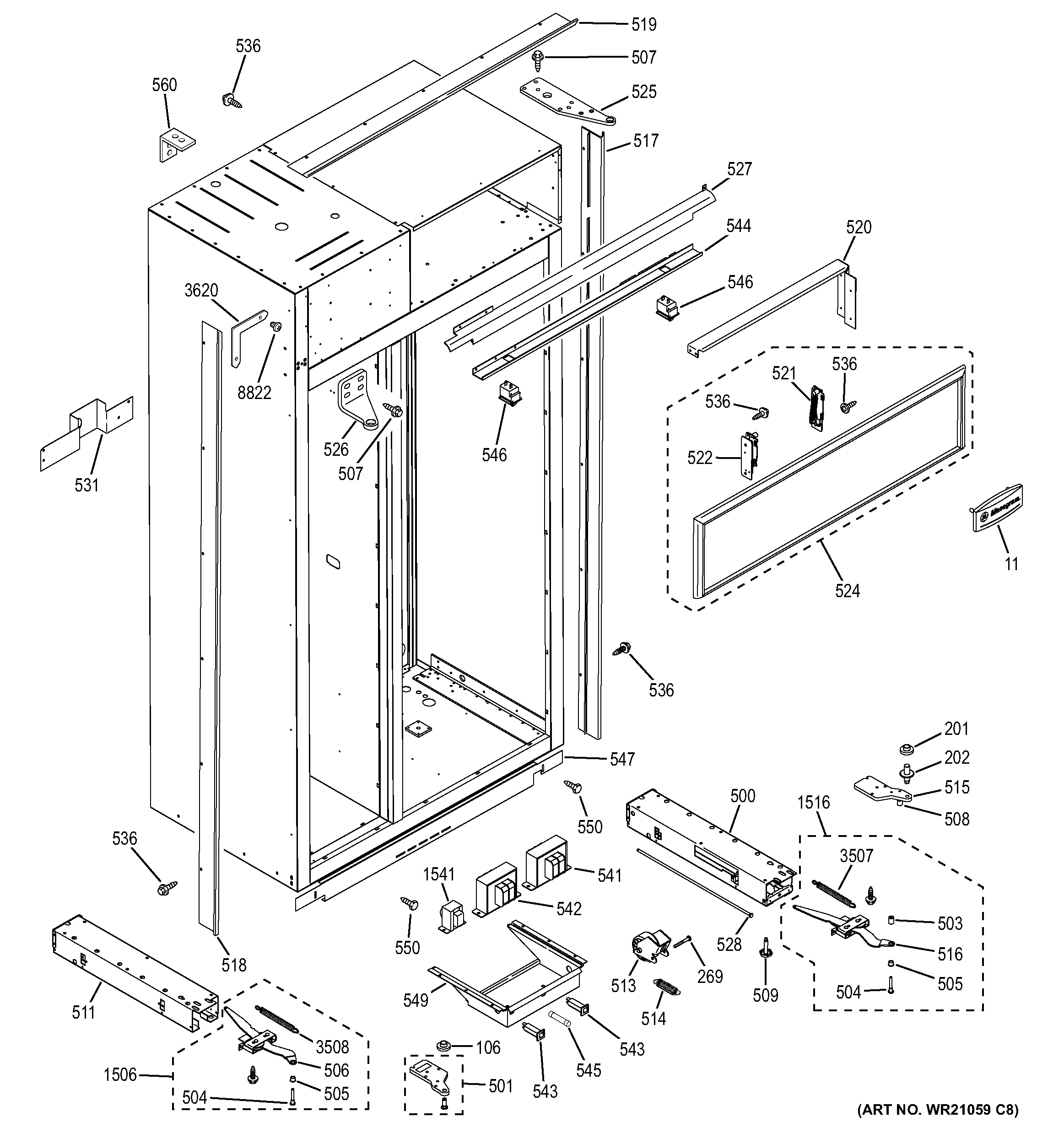 GE ZISS420DHASS case parts diagram