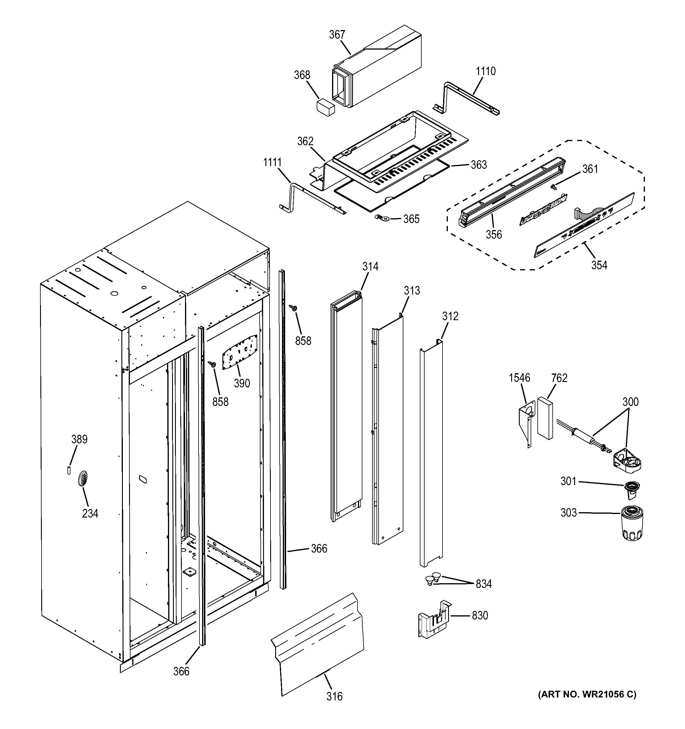 GE ZISS480NXCSS fresh food section diagram
