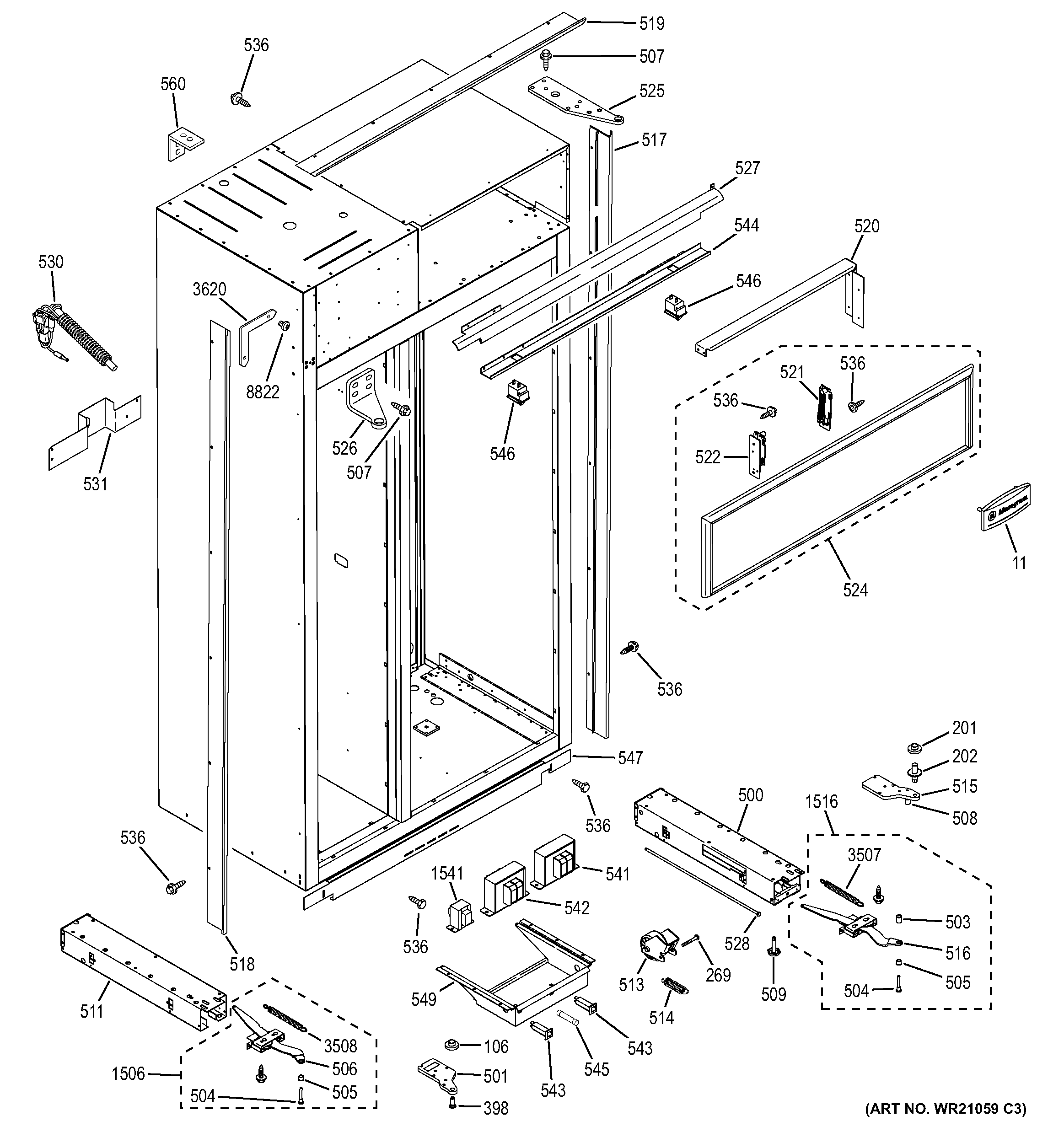 GE ZISS480NXCSS case parts diagram