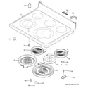 GE JB750DJ2BB cooktop diagram