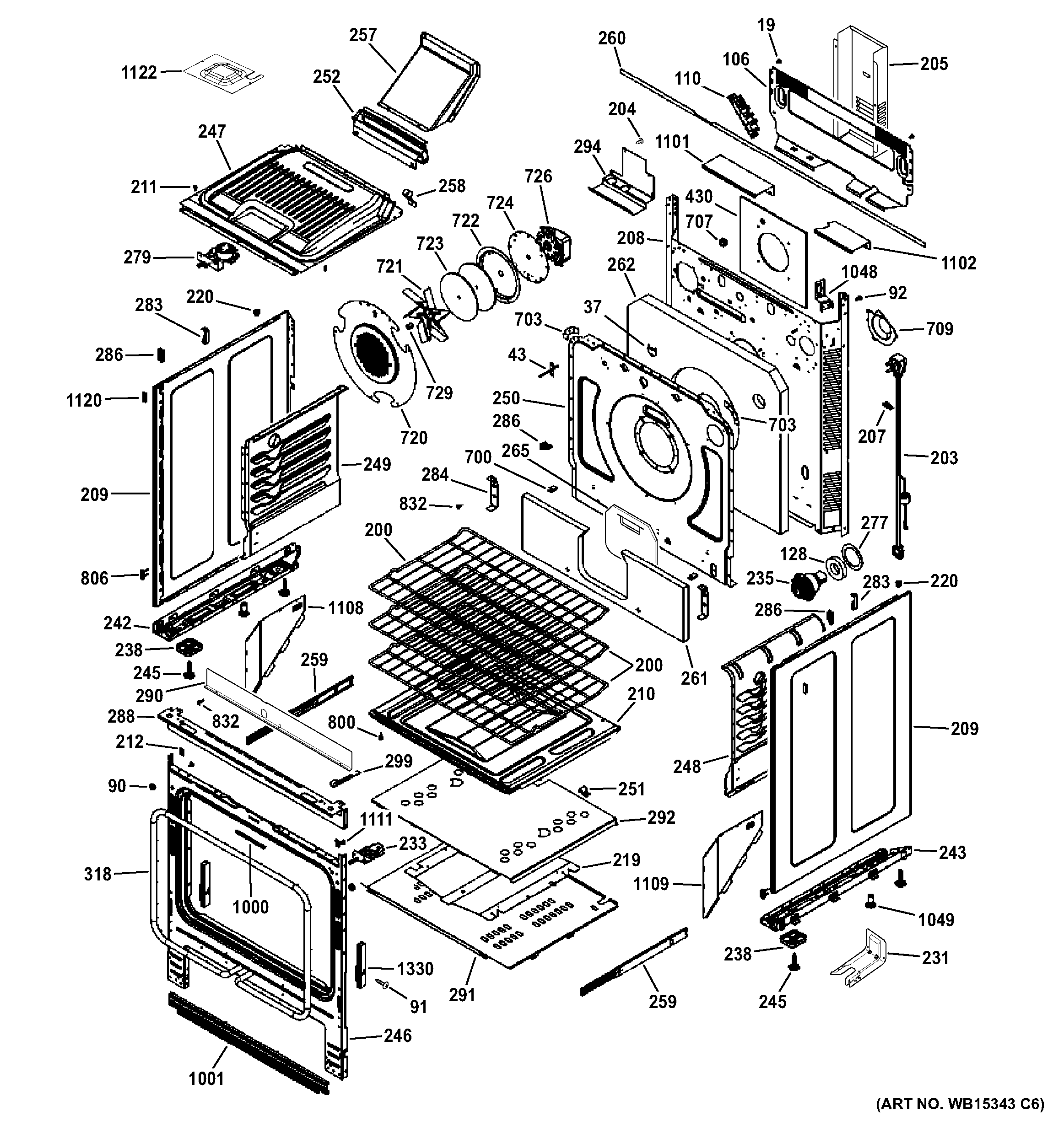 GE JGS750DEF4BB body parts diagram