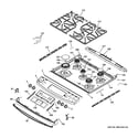 GE JGS750DEF2WW control panel & cooktop diagram