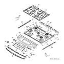 GE JGS750EEF1ES control panel & cooktop diagram