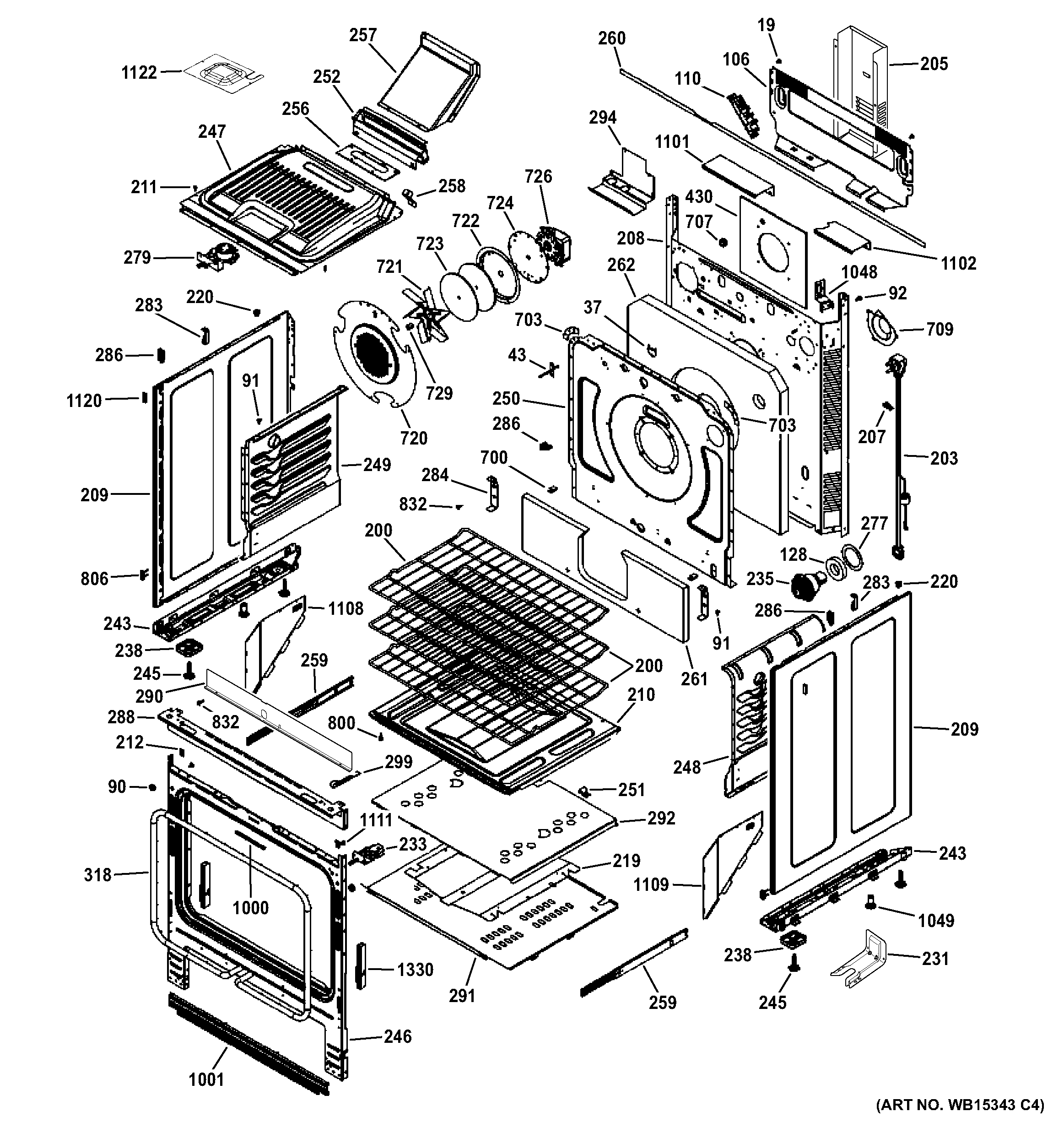 GE JGS750SEF2SS body parts diagram