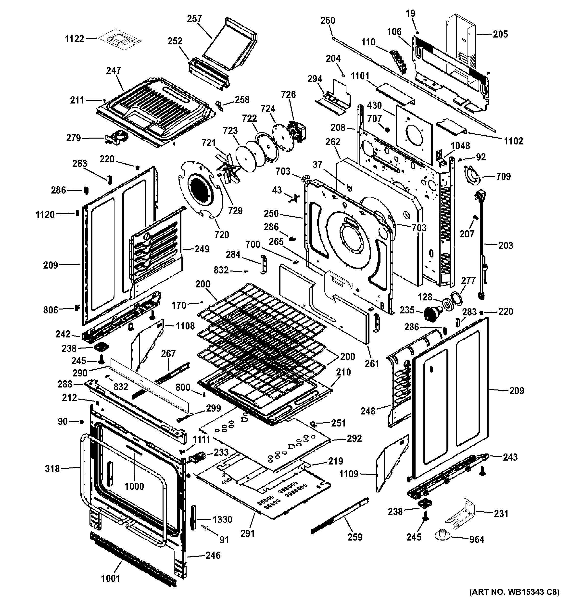 GE JGS750SEF3SS body parts diagram