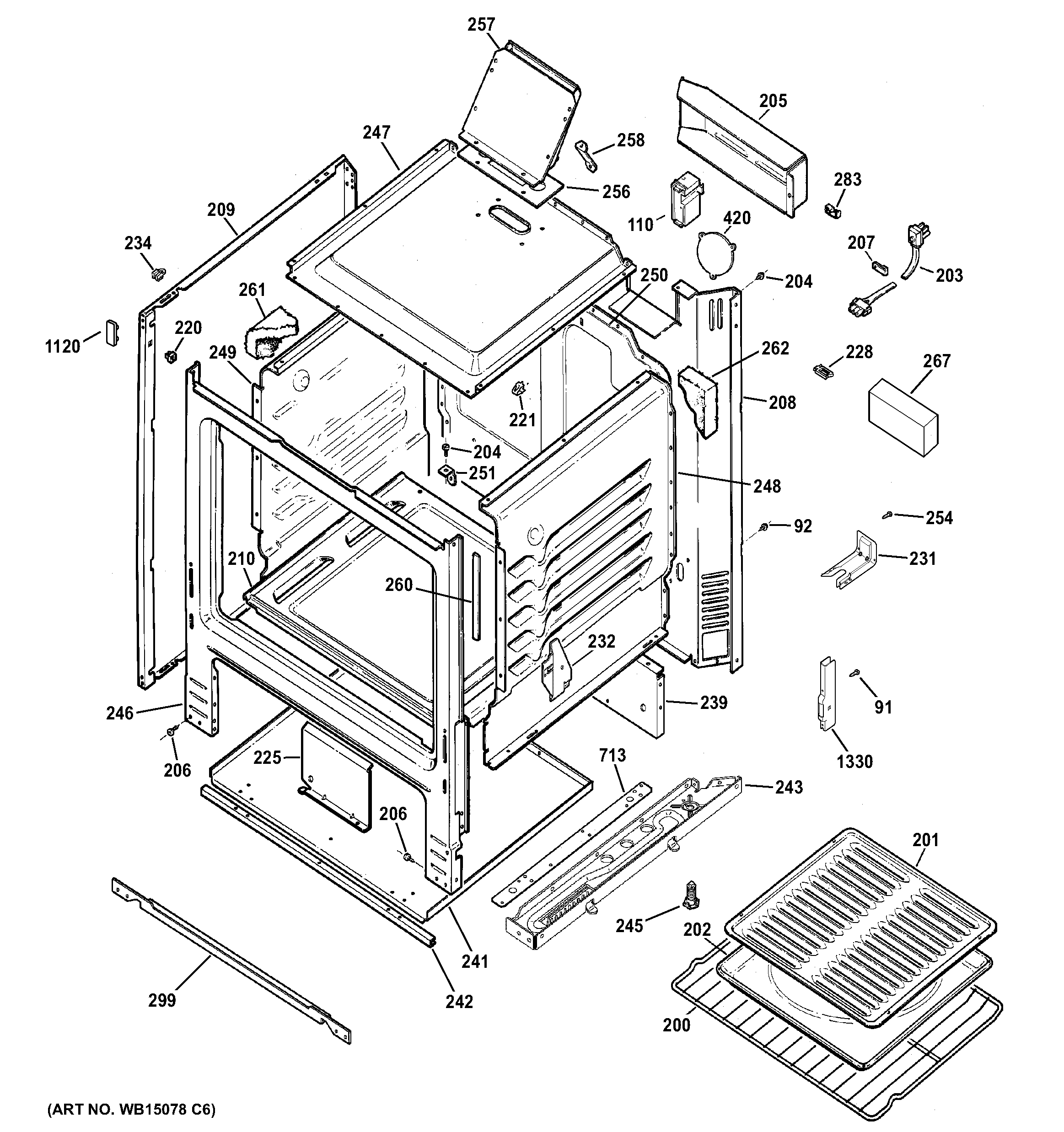 Hotpoint RGB525DEH3WW body parts diagram