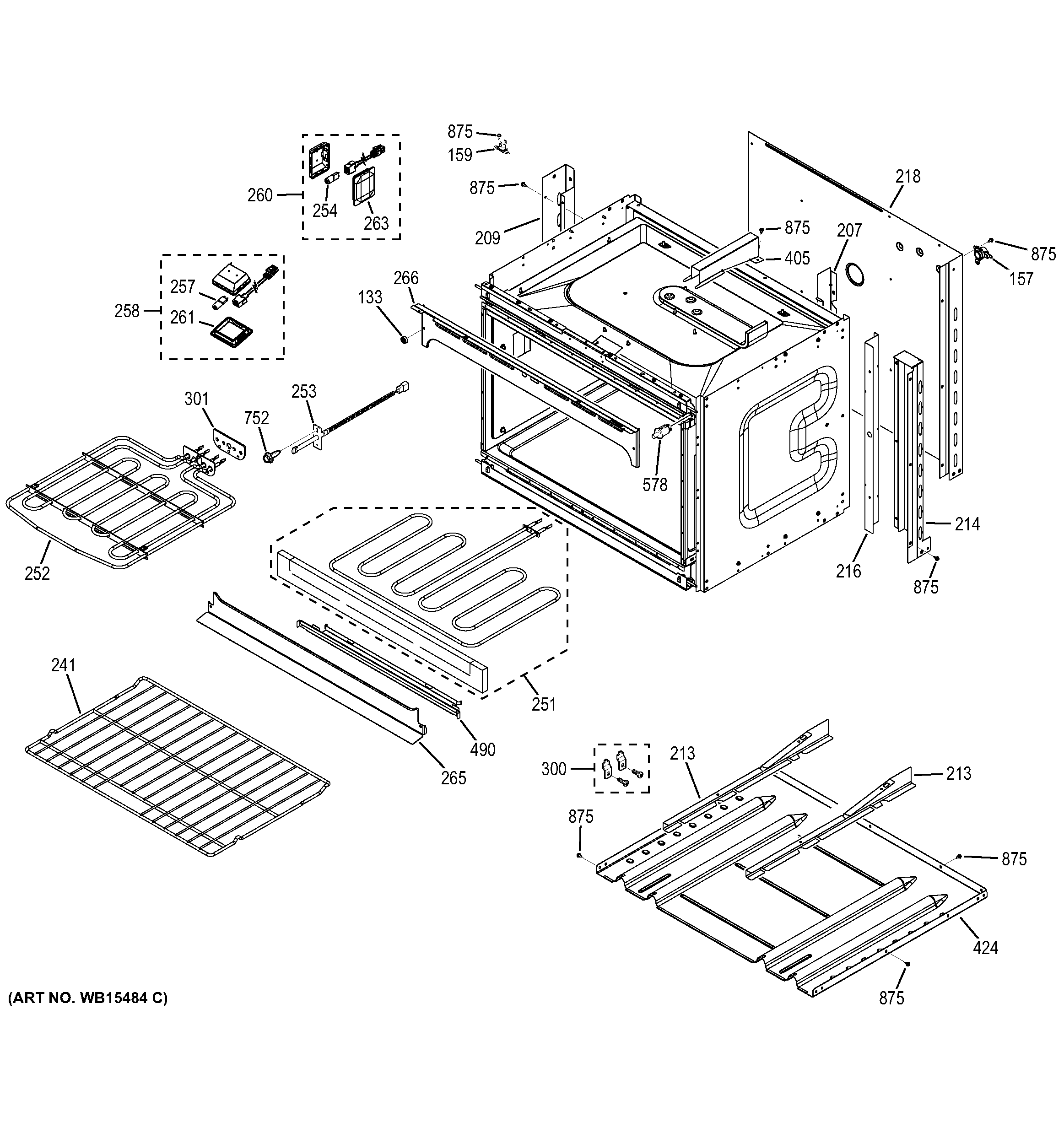 GE JT5500SF2SS lower oven diagram